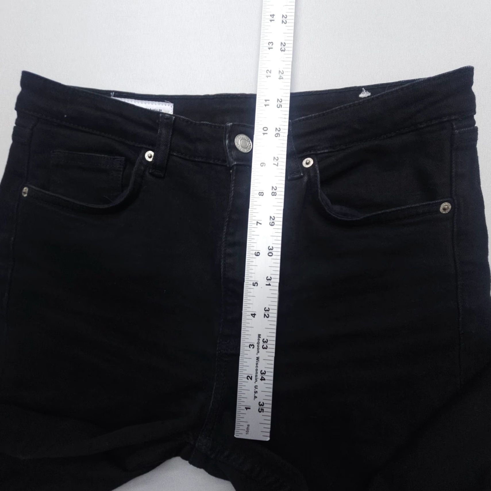 Zara Zara Jeans Straight Black Dark Wash 8 25" Inseam Denim Cotton Blend 5-Pocket Regular Stretch Vintage No Logo Women's Jeans Size 30" / US 8 / IT 44 - 7 Thumbnail