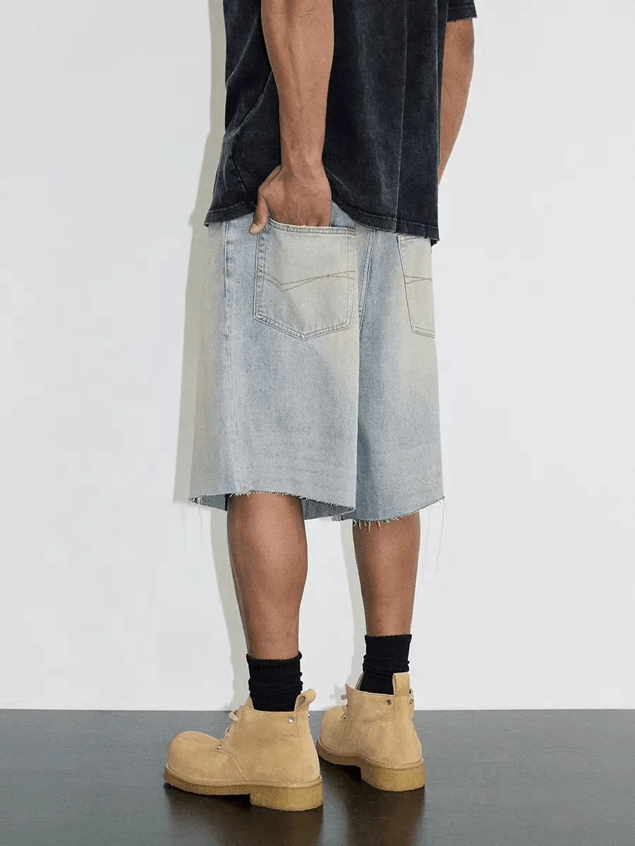 Japanese Brand × Vintage Washed vintage baggy denim shorts Size US 34 / EU 50 - 1 Thumbnail