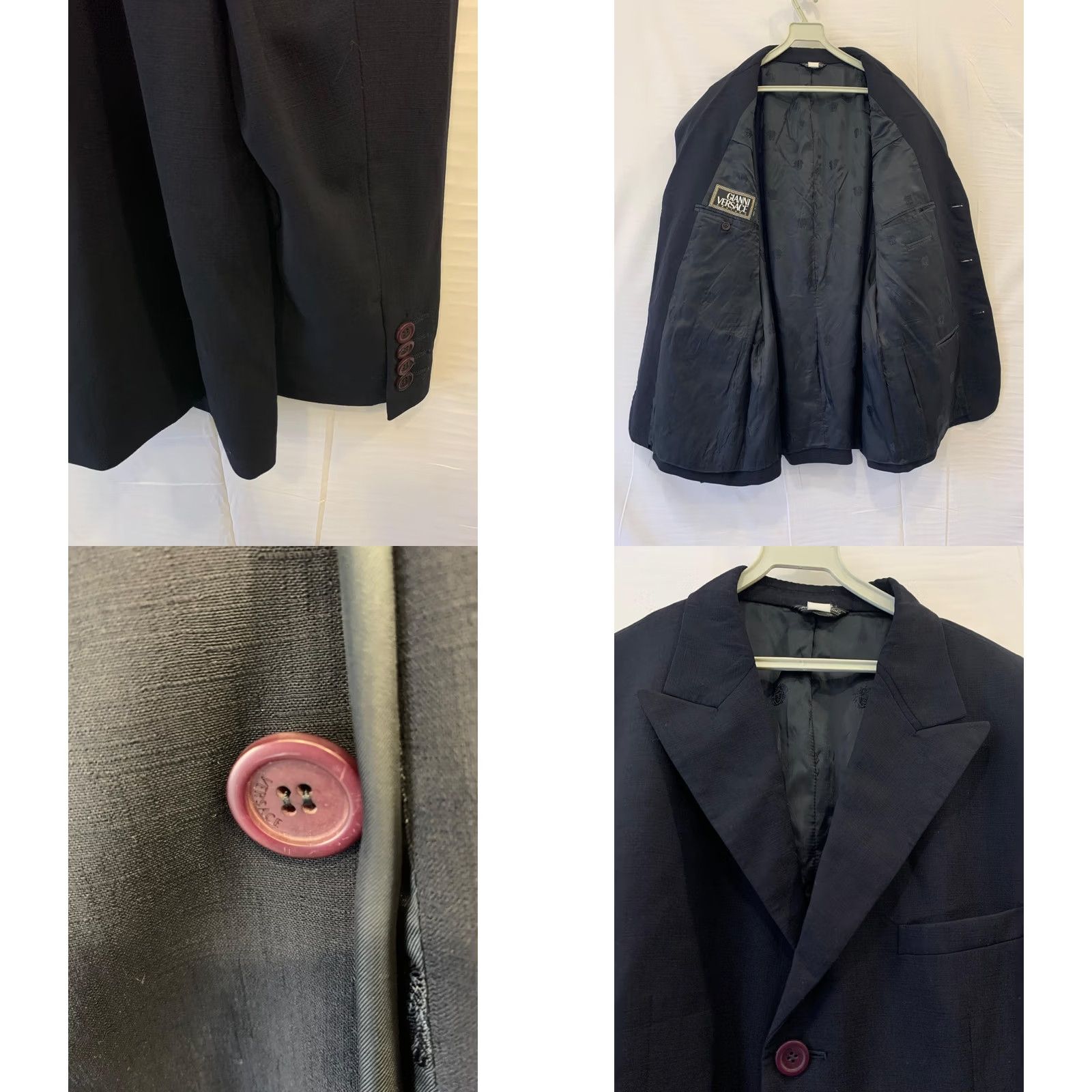 Versace VINTAGE Versace Blazer / Suit Jacket Men’s 42L Black Gianni Versace Couture Made in Italy 2 Piece 3-Button Tailored Blazer Size 42R - 8 Thumbnail