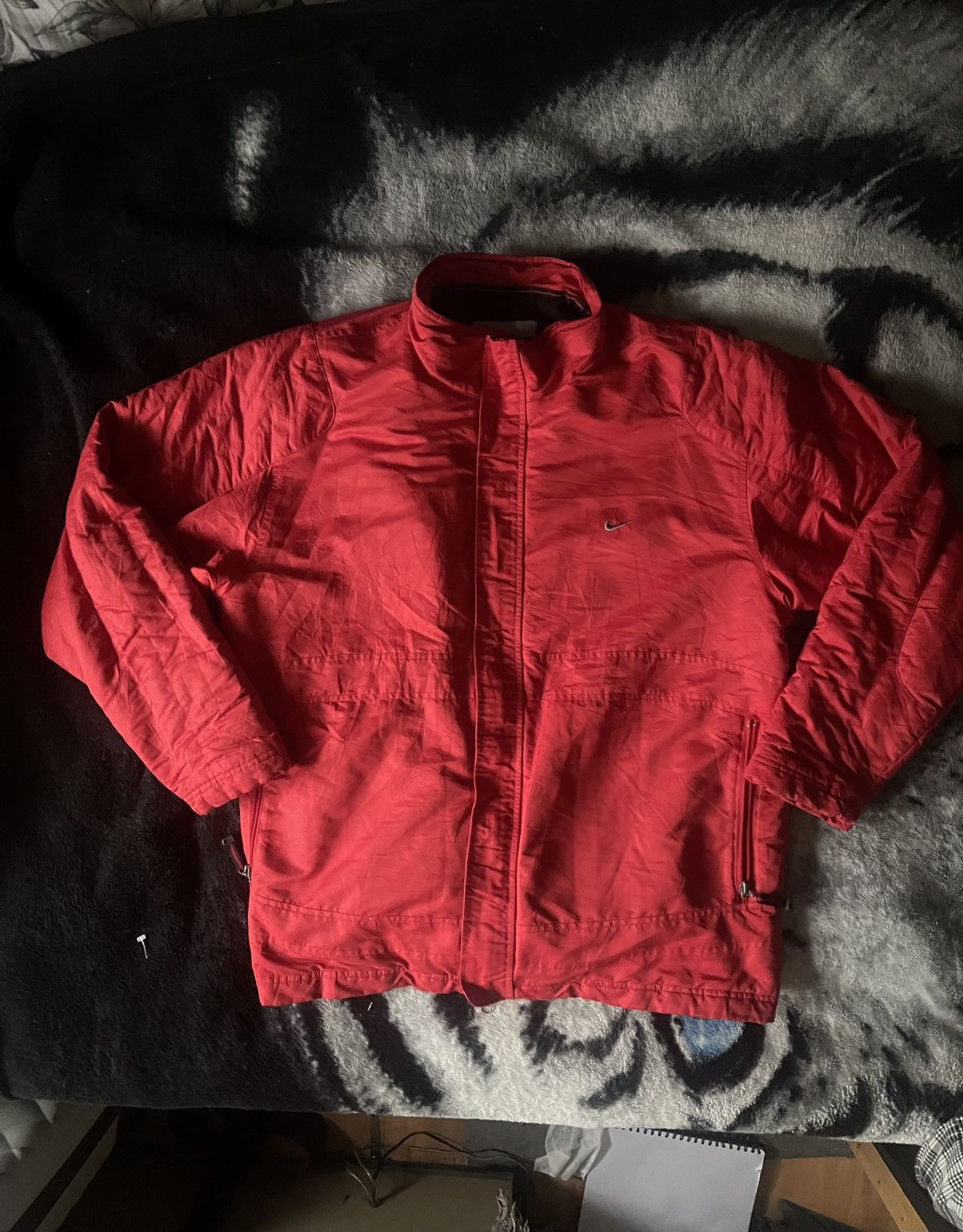 Nike × Vintage Nike 00’s Vintage red shine y2k puffer jacket Size US XL / EU 56 / 4 - 1 Thumbnail