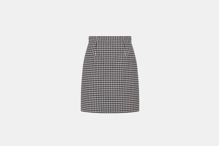Dior o1w1db10824 Flared Mini Skirt in Gray Black Size 25" / US 0 / IT 36 - 1 Thumbnail