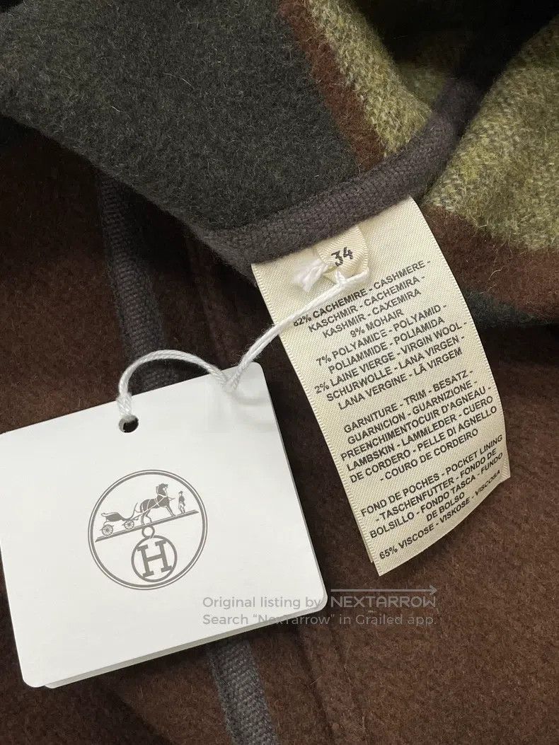 Other Hermes Color Blocked Cashmere Mohair Overcoat Size XXS / US 00 / IT 34 - 6 Thumbnail