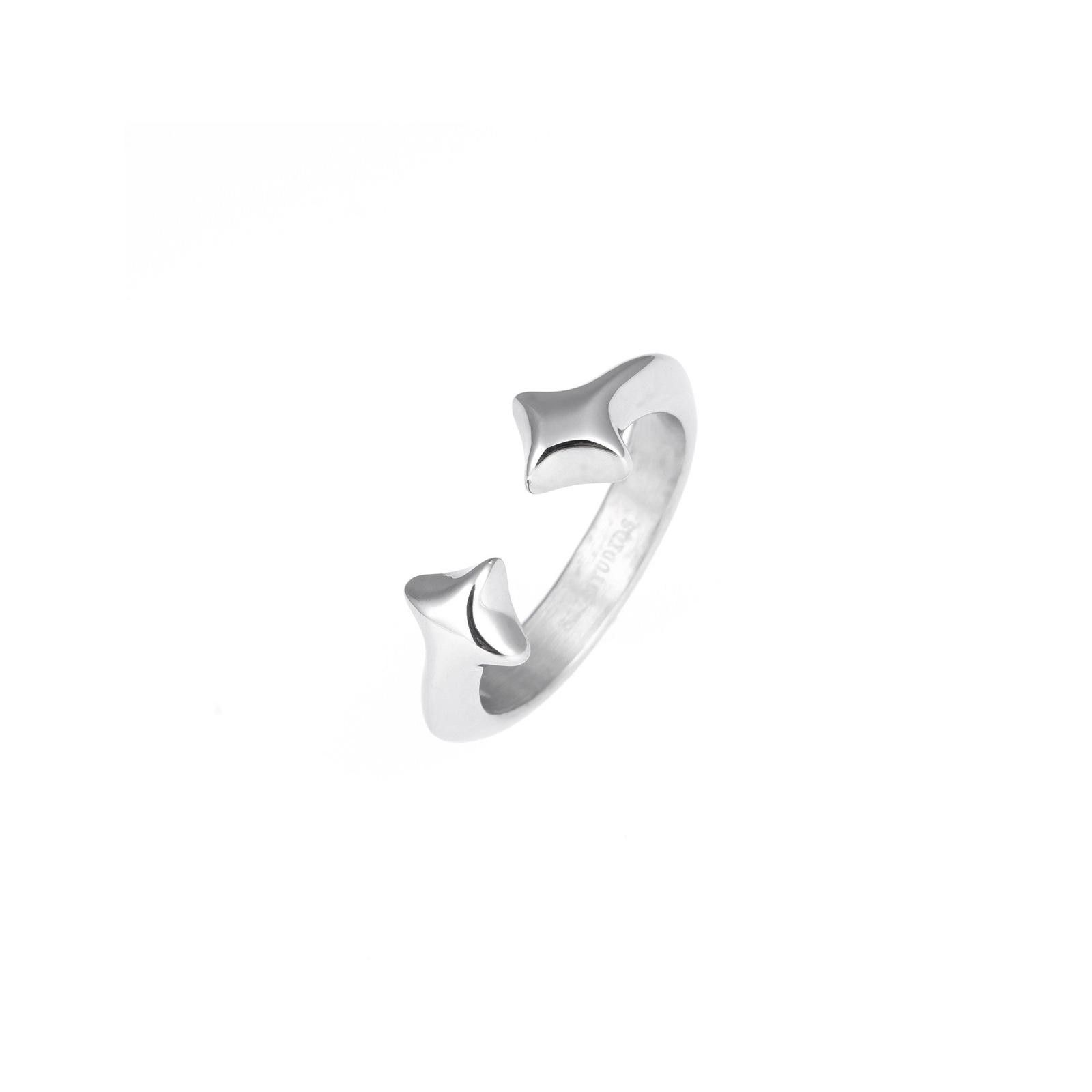Jewelry Unisex Silver Ring – Grid Star Pattern, Open Fit Size ONE SIZE - 6 Thumbnail