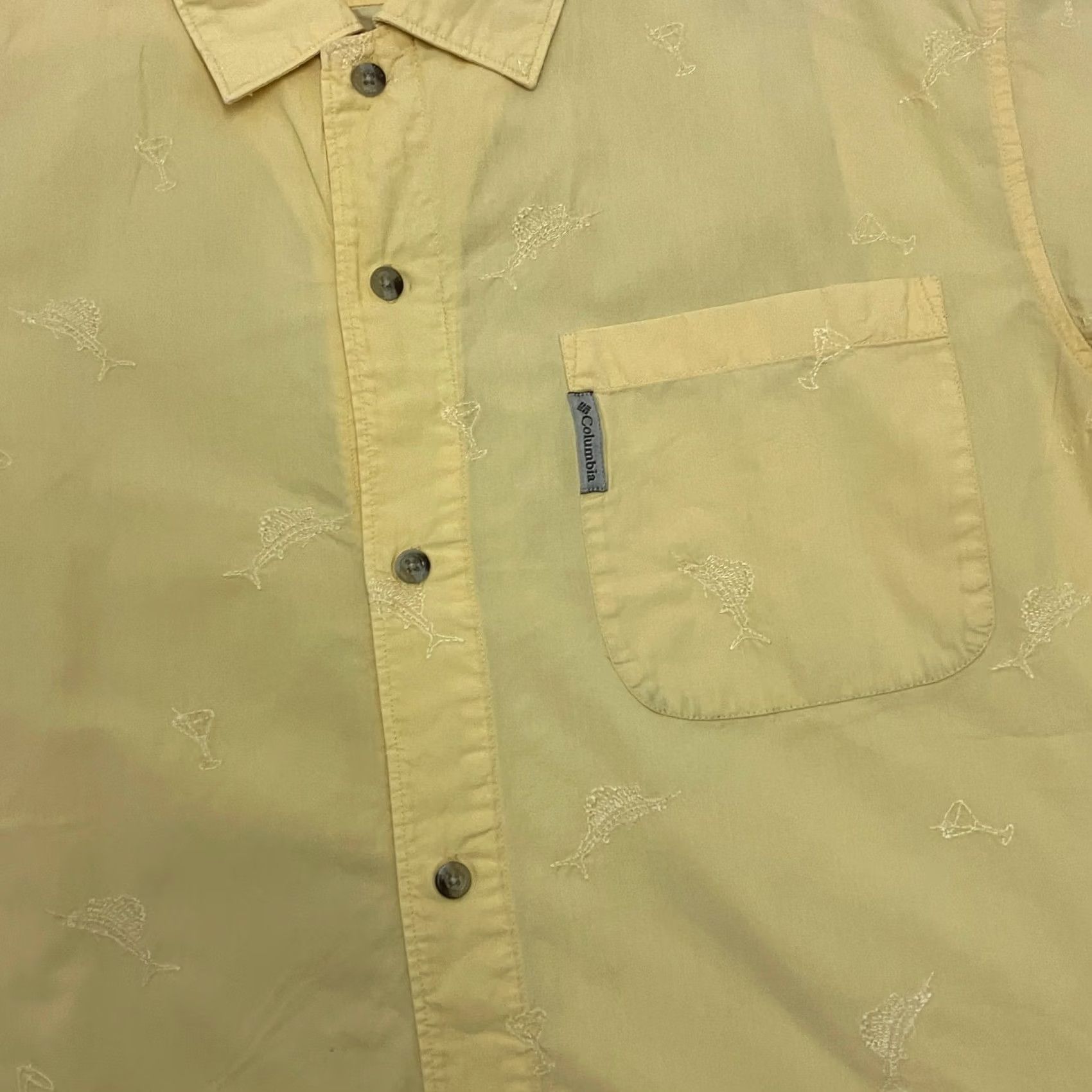 Vintage Columbia Shirt Mens Large Yellow Short Sleeve Button Up Casual Outdoor Size US L / EU 52-54 / 3 - 2 Thumbnail