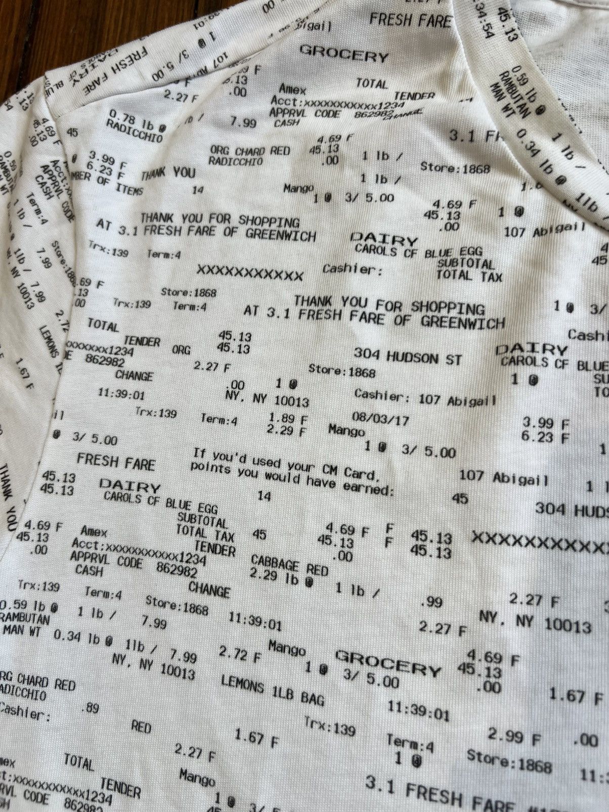 3.1 Phillip Lim Phillip Lim All Over Print Receipt Tee Size US XL / EU 56 / 4 - 8 Thumbnail