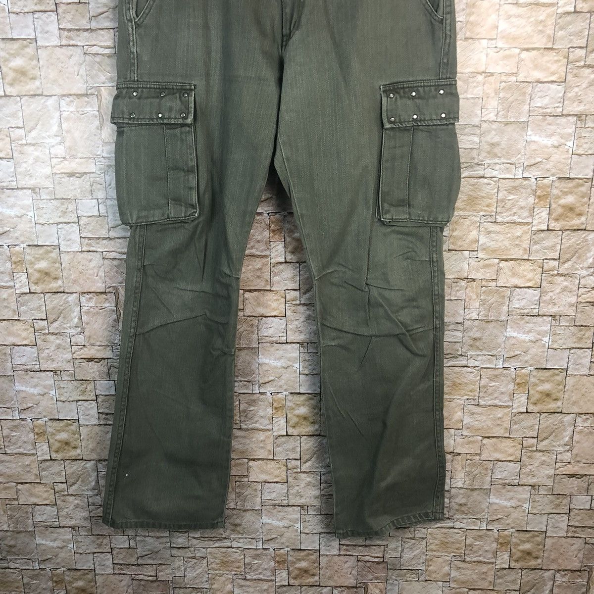 Japanese Brand Outreef Green tactical punk Cargo Multipocket Pants #A45 Size US 33 - 3 Thumbnail