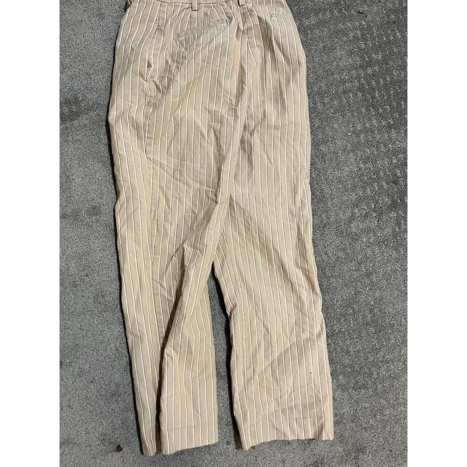 Liz Claiborne Liz Claiborne Womens Pants Tan Striped Size 8 Pockets Trousers Size 30" / US 8 / IT 44 - 3 Thumbnail
