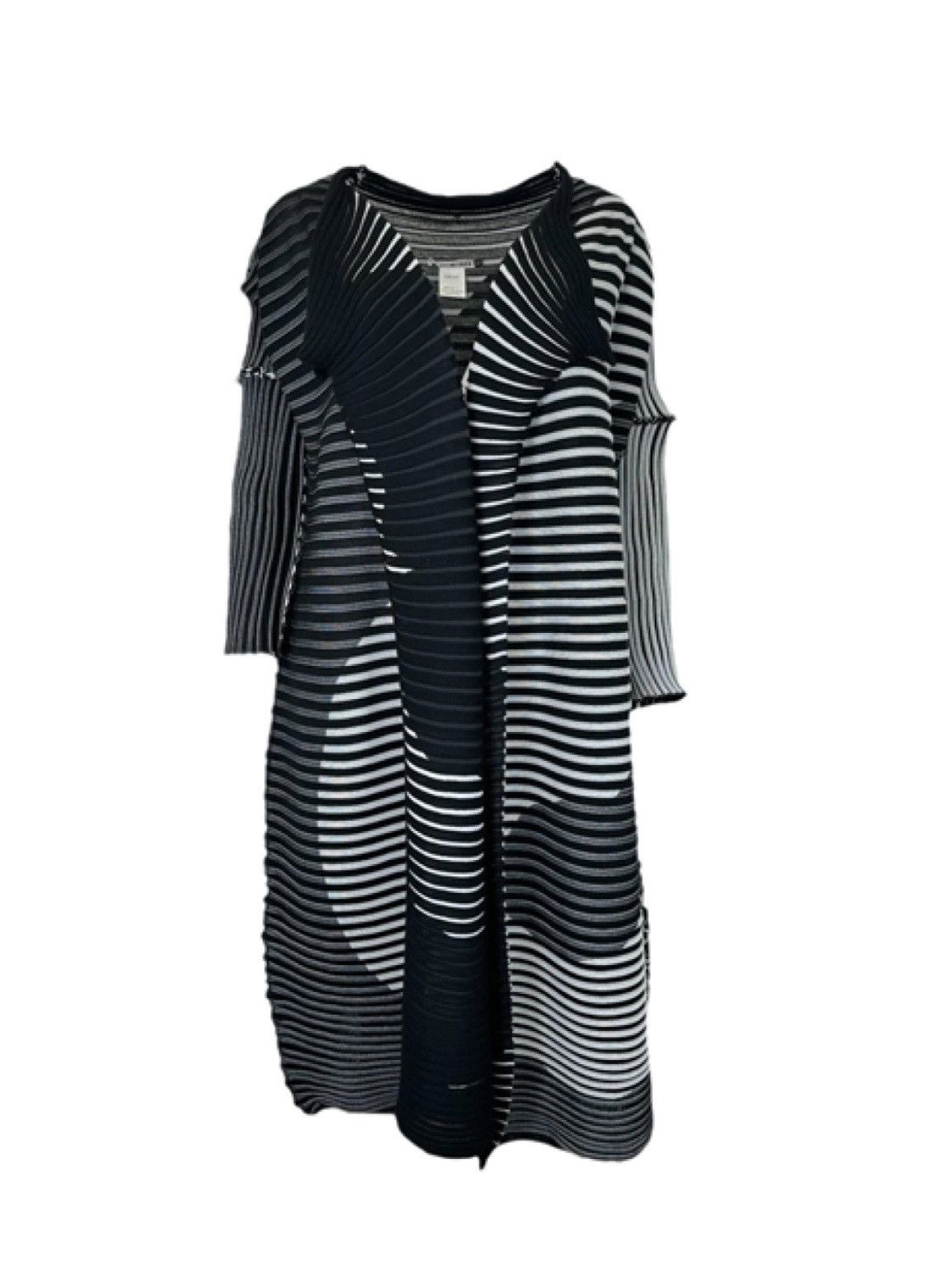 Pleats Please Issey Miyake Issey Miyake maxi patterned pleated cardigan optical, 2. Size XS / US 0-2 / IT 36-38 - 1 Thumbnail