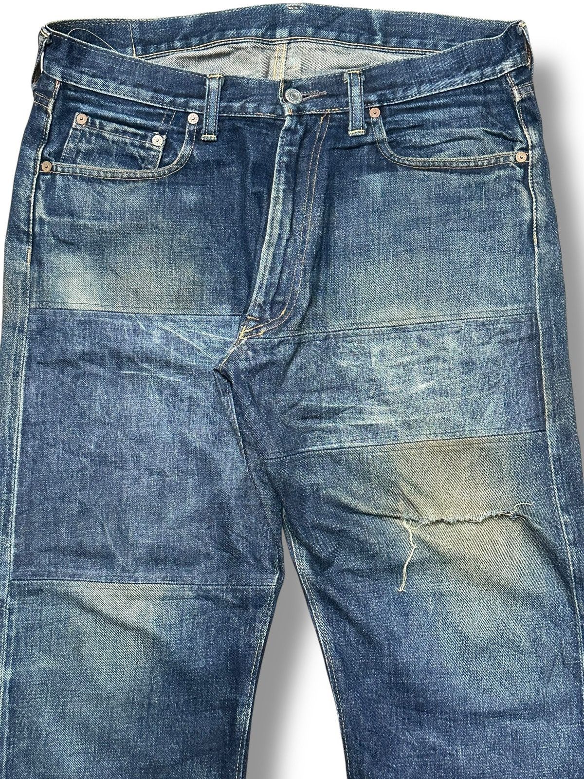 Denime Denime Vintage 80's Distressed Selvedge Baggy Faded Wash Size US 34 / EU 50 - 4 Thumbnail