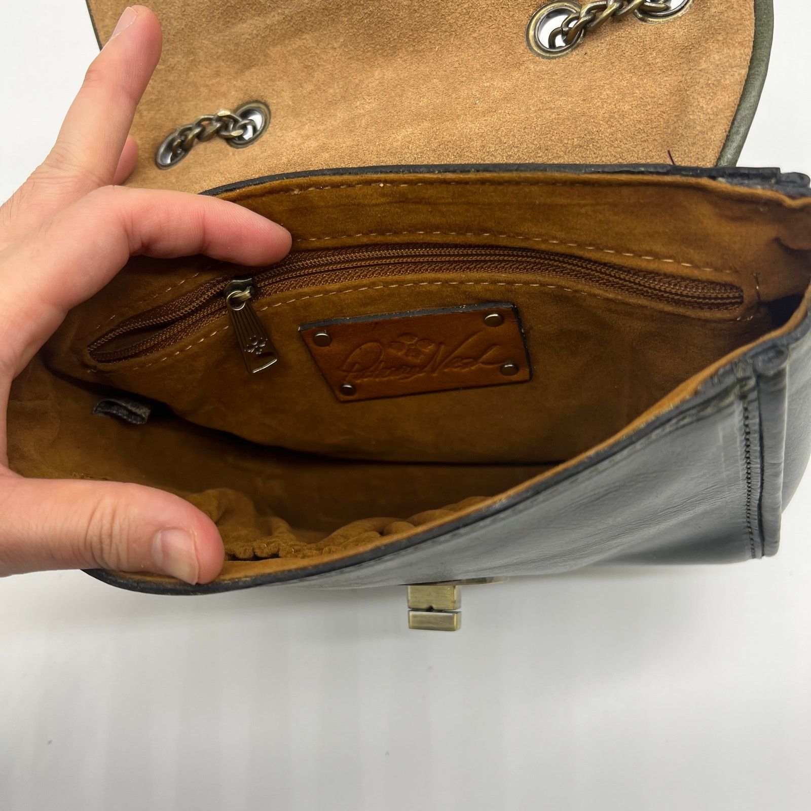 Other Patricia Nash Leather Purse Harlow Flap Chain Bag Soft Olive Size ONE SIZE - 4 Thumbnail