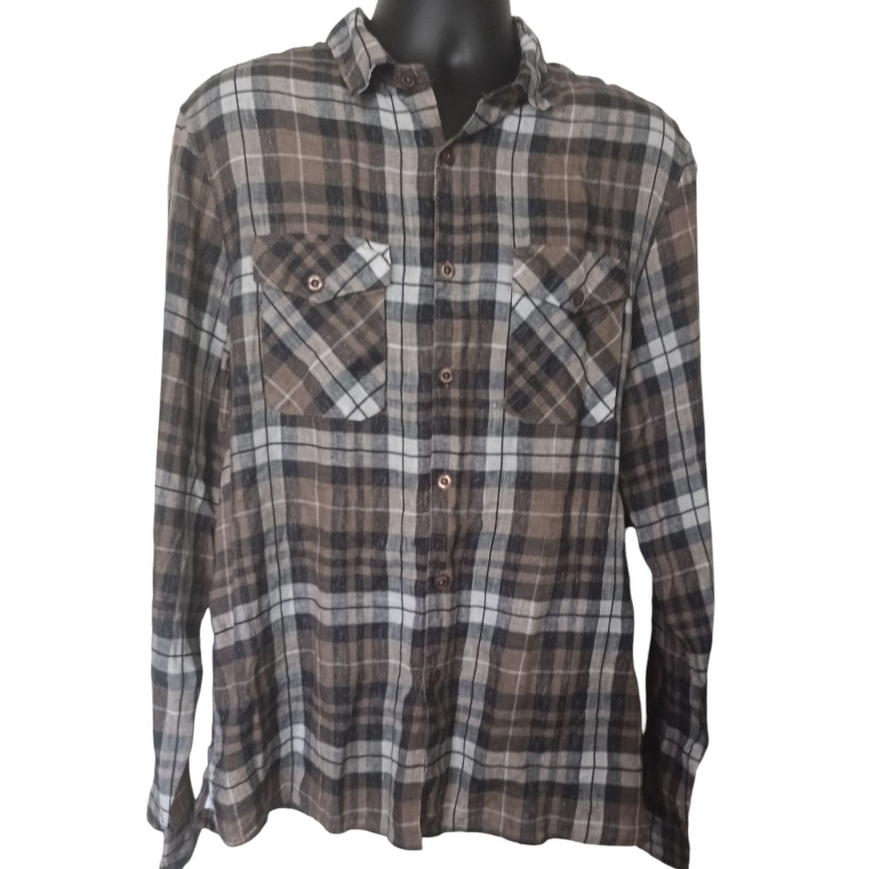 Other FRADI Linen Button Flown Shirt Brown Mens XL Italy Size US XL / EU 56 / 4 - 1 Thumbnail
