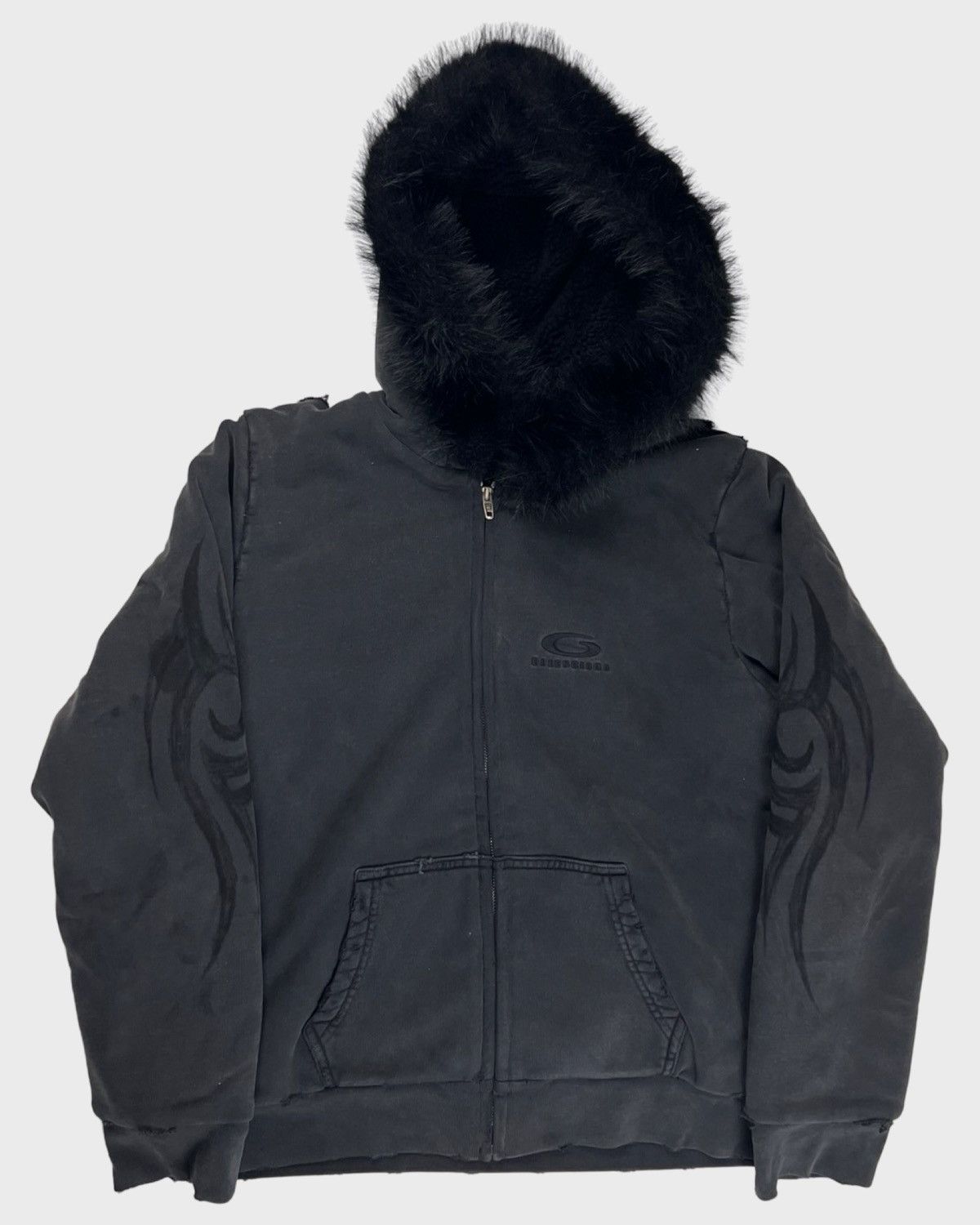 Balenciaga BALENCIAGA ZIP-UP HOODIE BLACK SZ:L | Grailed