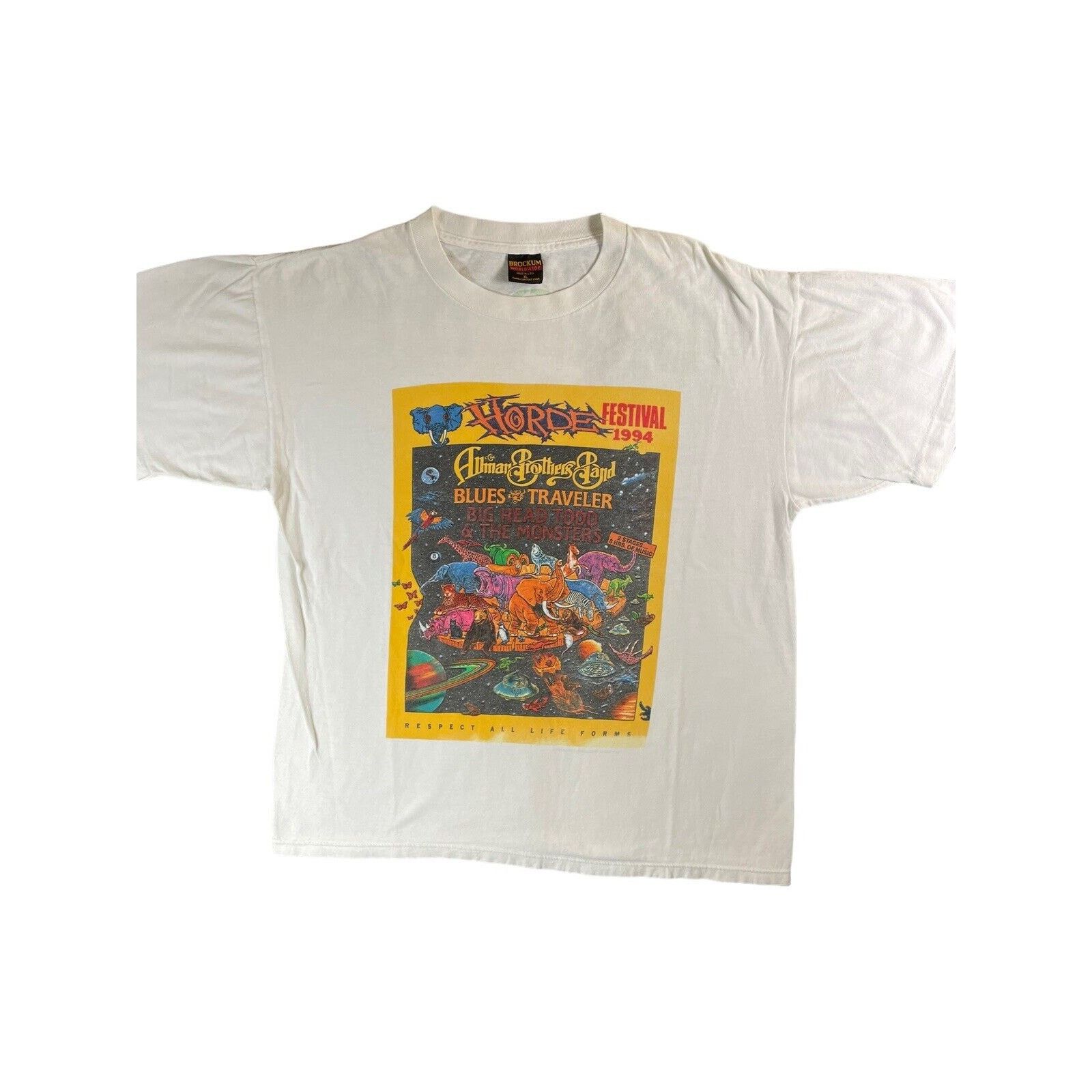 Brockum Vintage 90s Horde Festival Allman XL Band Shirt USA Made Size US XL / EU 56 / 4 - 3 Thumbnail