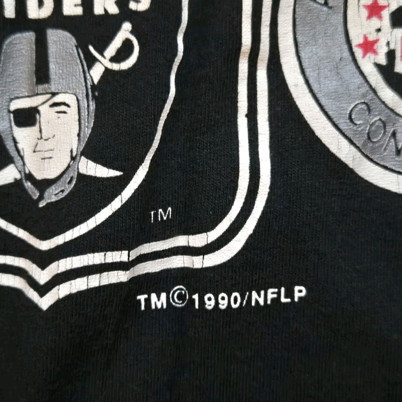 Logo 7 VINTAGE Logo 7 Oakland Raiders T-Shirt Men Large Black 1990s USA Made Graphic Tee Short Sleeve Cotton Men Size US L / EU 52-54 / 3 - 4 Thumbnail
