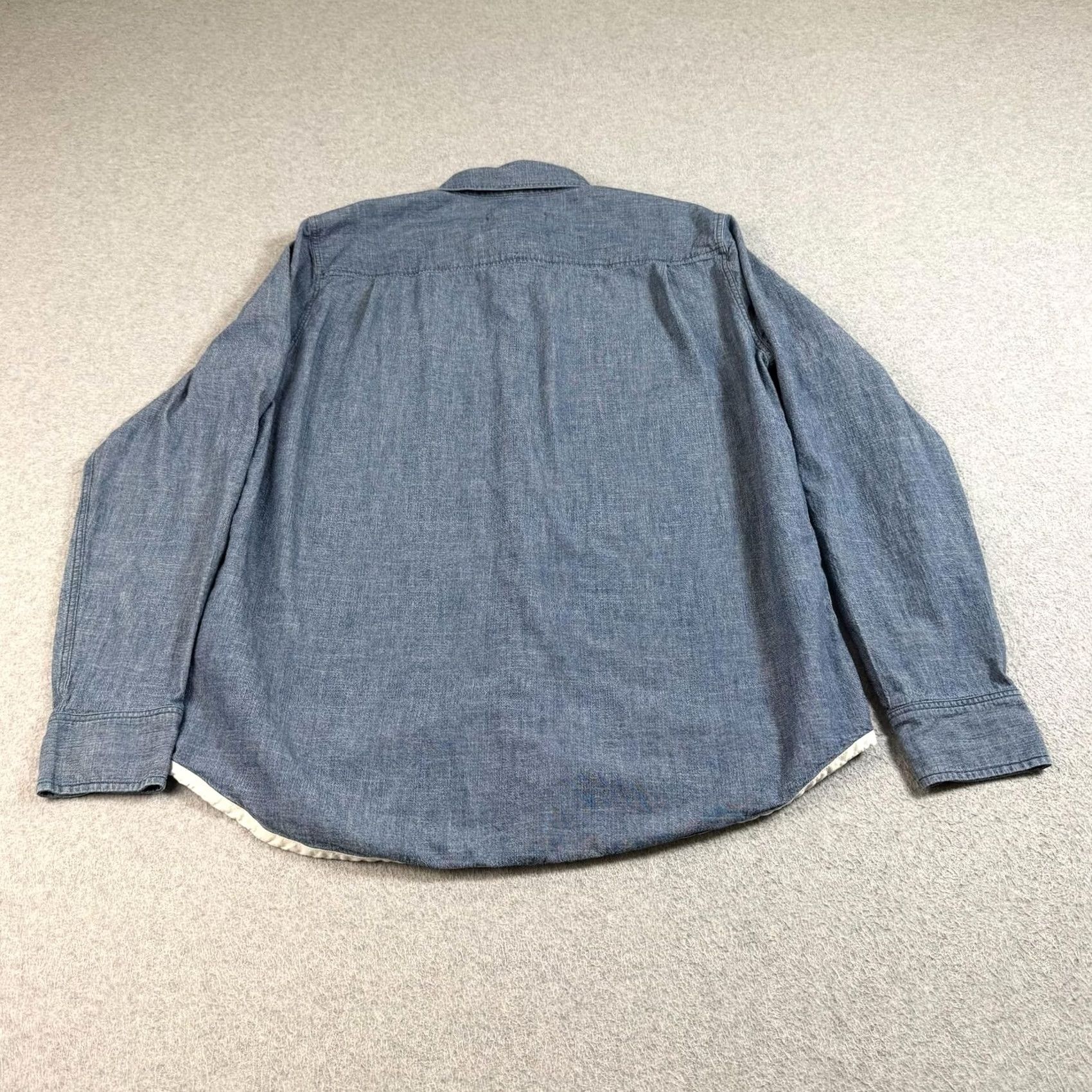 Outerknown Outerknown Shirt Mens L Blue Chambray Band Collar Button Pockets Heritage Size US L / EU 52-54 / 3 - 2 Thumbnail