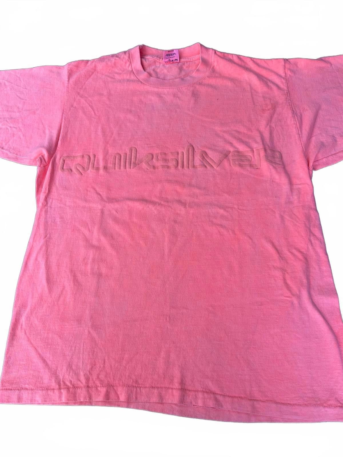 Quicksilver Vtg Quiksilver Embossed Logo Coral Pink T-Shirt Made in USA Size US M / EU 48-50 / 2 - 1 Thumbnail
