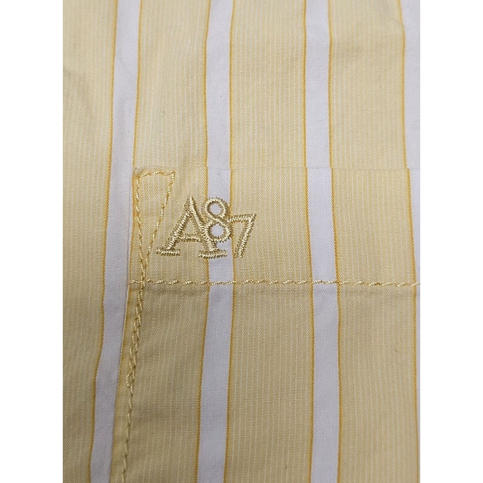 Vintage Aéropostale Button-Up Shirt Men 2XL Yellow Striped 100% Cotton Button-Down Long Sleeve Shirts Size US XXL / EU 58 / 5 - 7 Thumbnail