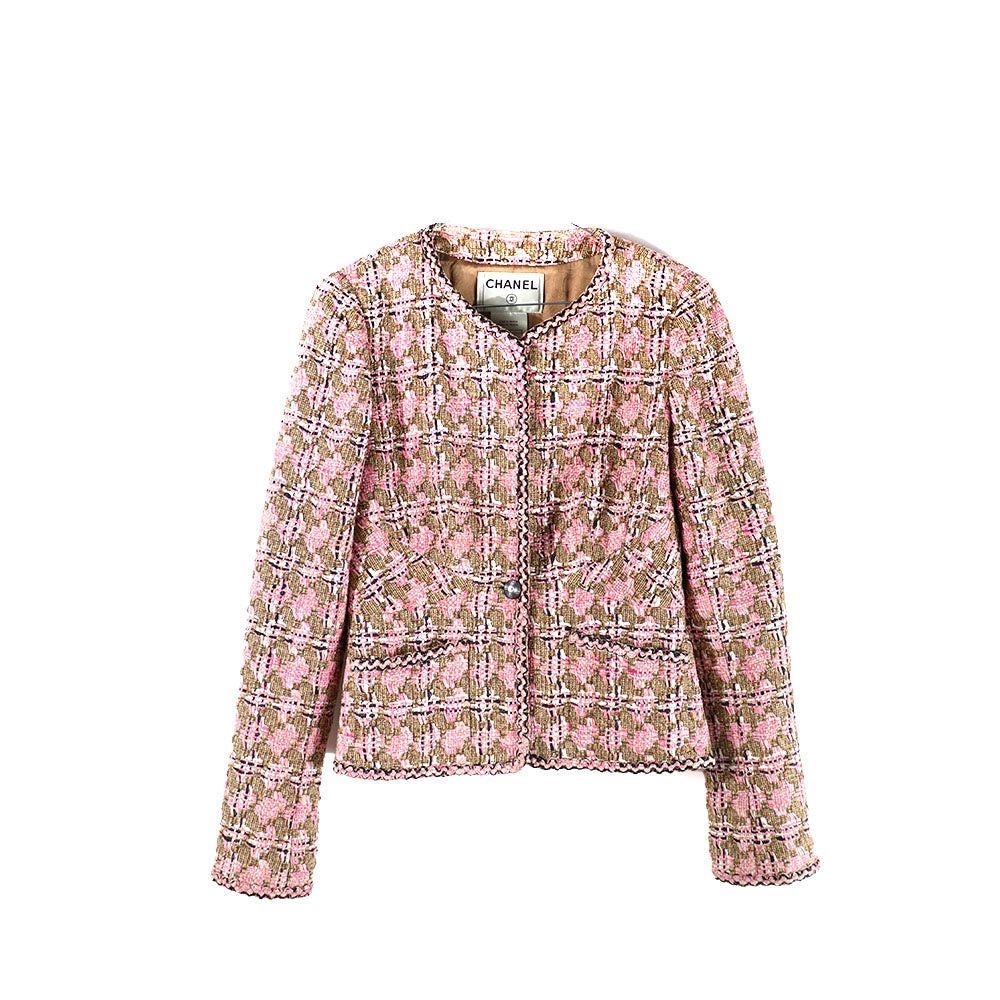 image of Chanel - Short Tweed Jacket (T36) in Pink, Women's (Size XS)