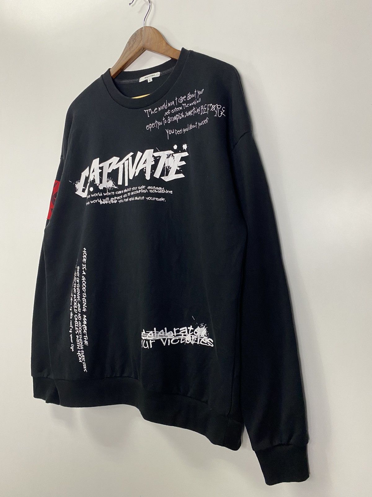 Japanese Brand × Vintage Vintage Bike star punk style sweater Size US L / EU 52-54 / 3 - 4 Thumbnail