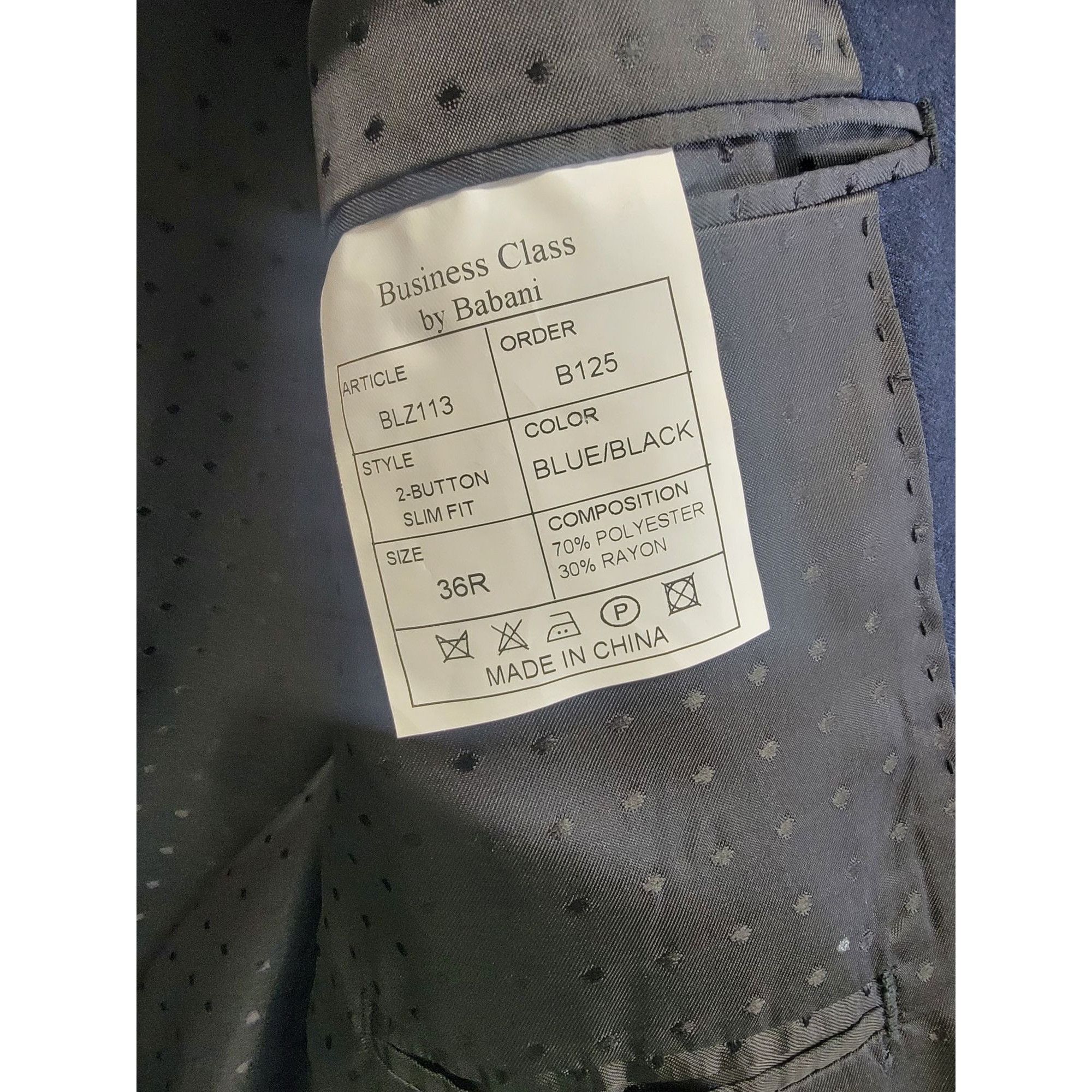 Other Mens Navy Blue Business Class By Babani Blazer Jacket With B Size 36R - 9 Thumbnail