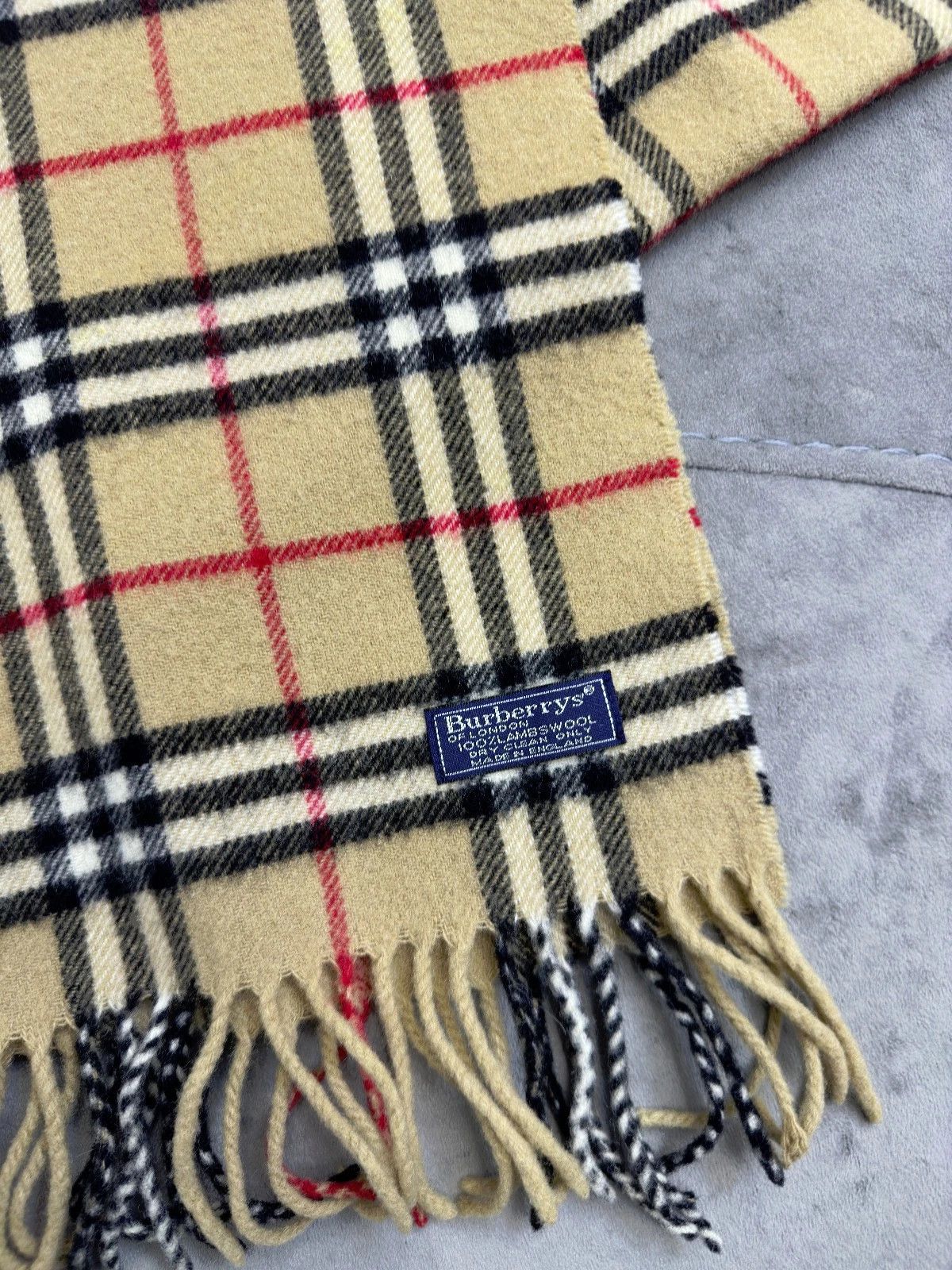 Burberry Burberrys Lambswool Check Scarf Scotland Vintage 190x33 Size ONE SIZE - 10 Thumbnail