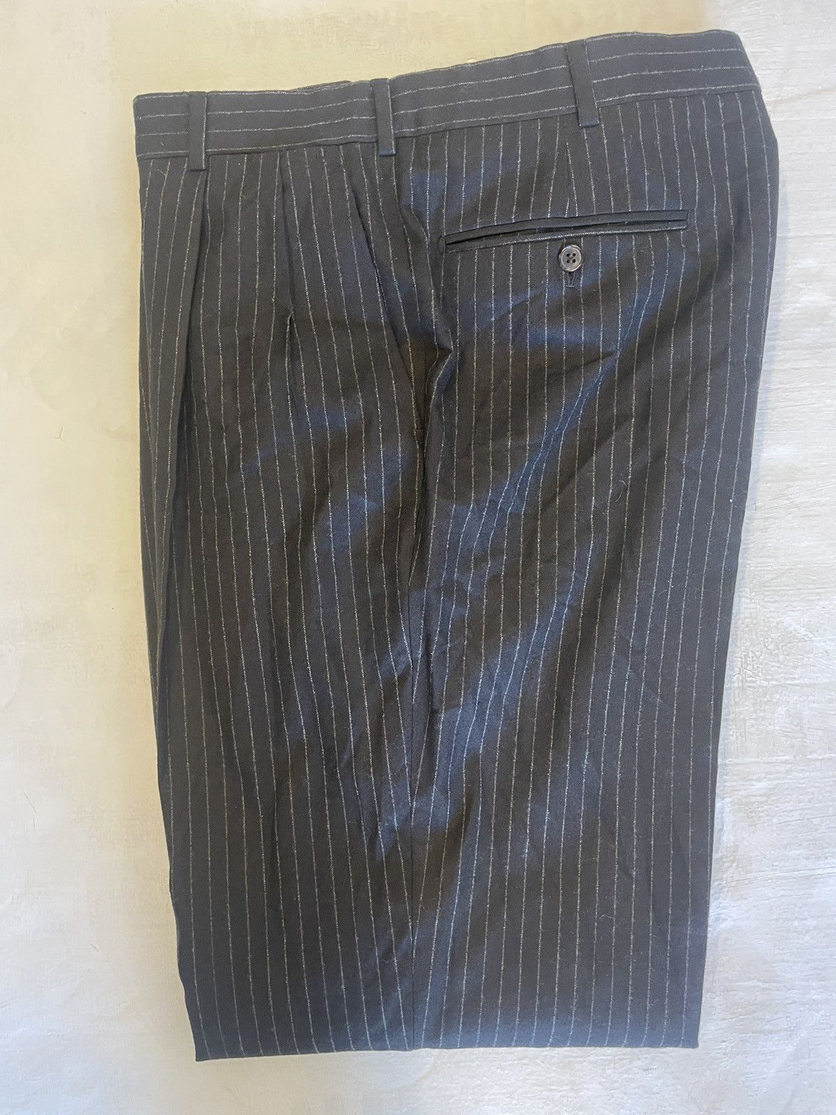 Belvest Chalk-stripe 3-button Super 120'S Wool Suit Size 46R - 3 Thumbnail
