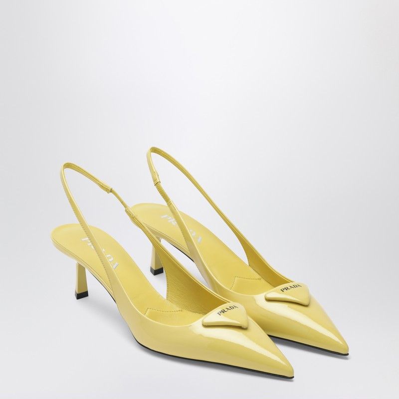 Prada Pineapple-Coloured Patent Leather Slingback Pumps