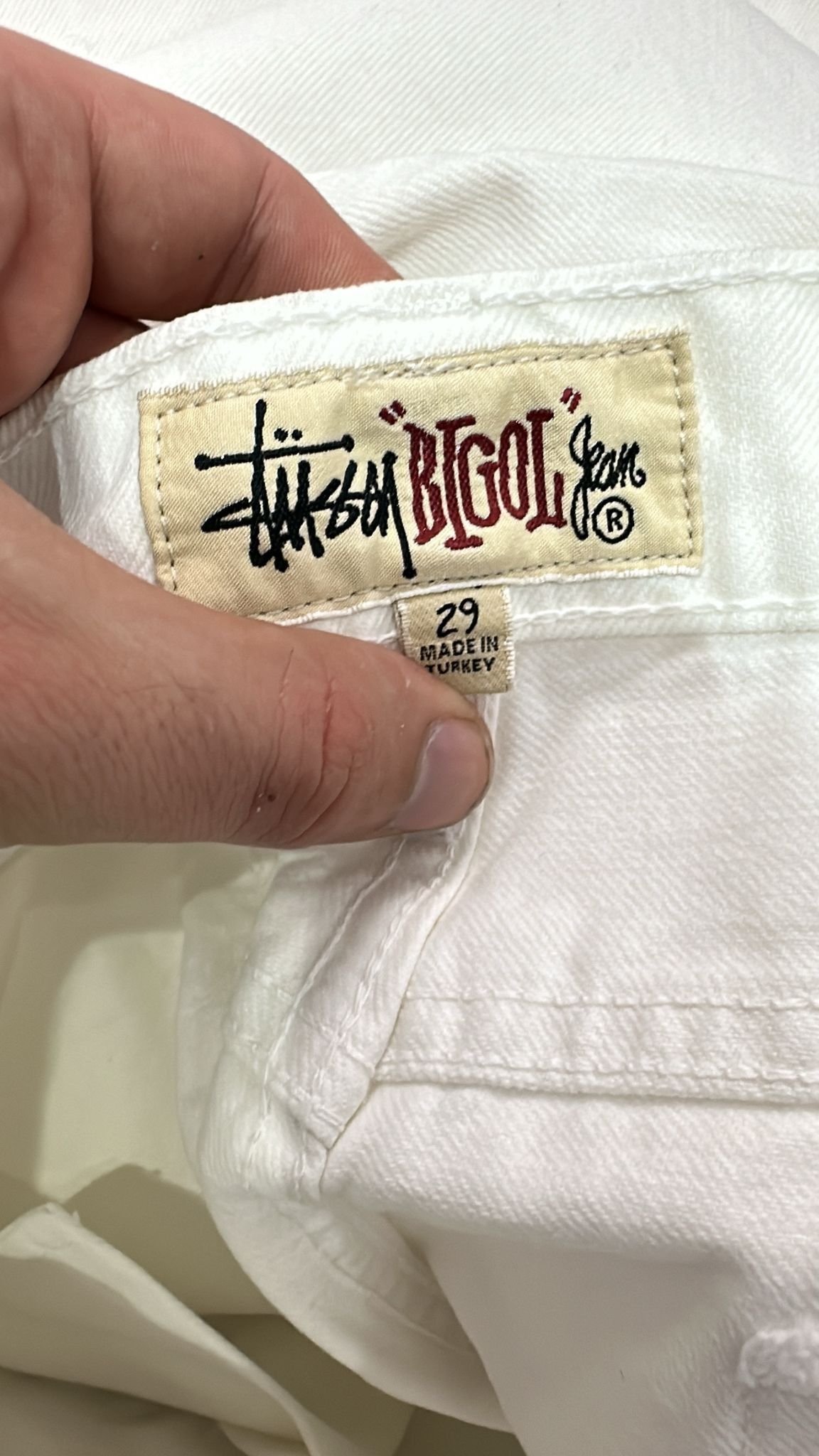 Stussy × Vintage Stussy Big Ol Jean Size 29 White Size US 29 - 7 Thumbnail