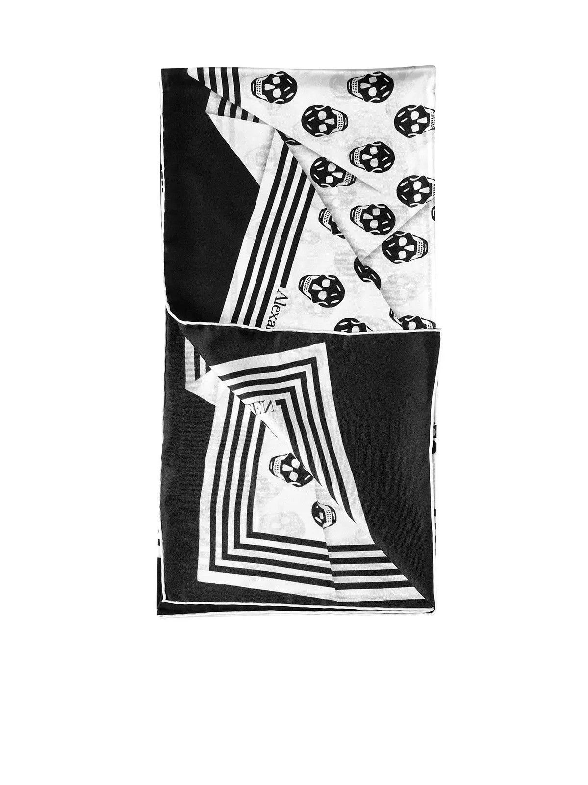 Alexander McQueen o1y0325 Size: OS / Scarve in White & Black Size ONE SIZE - 2 Thumbnail