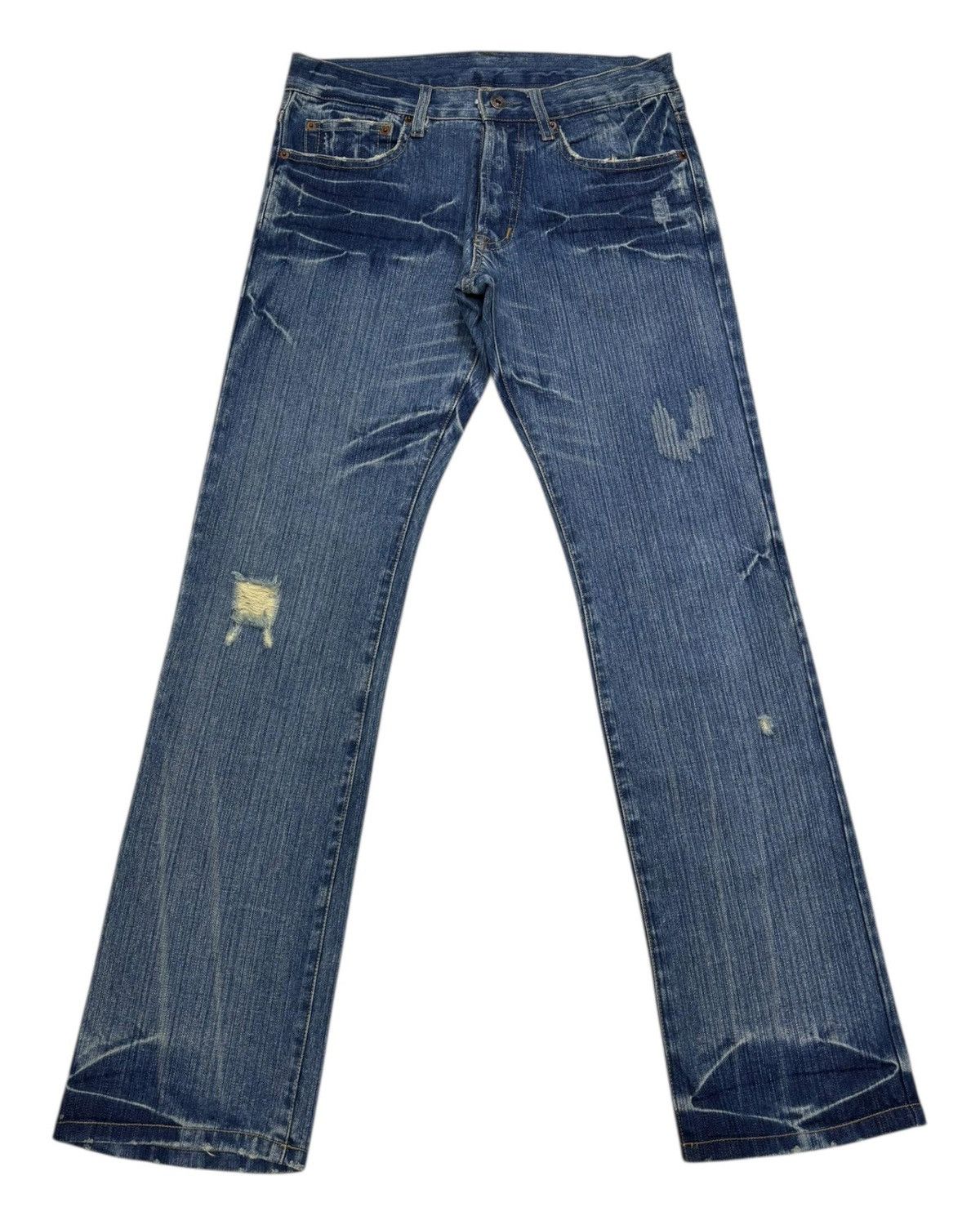 Isamu Katayama Backlash × Japanese Brand 🔥Vintage Japanese Regular Straight Distressed Denim Jeans Size US 32 / EU 48 - 1 Thumbnail