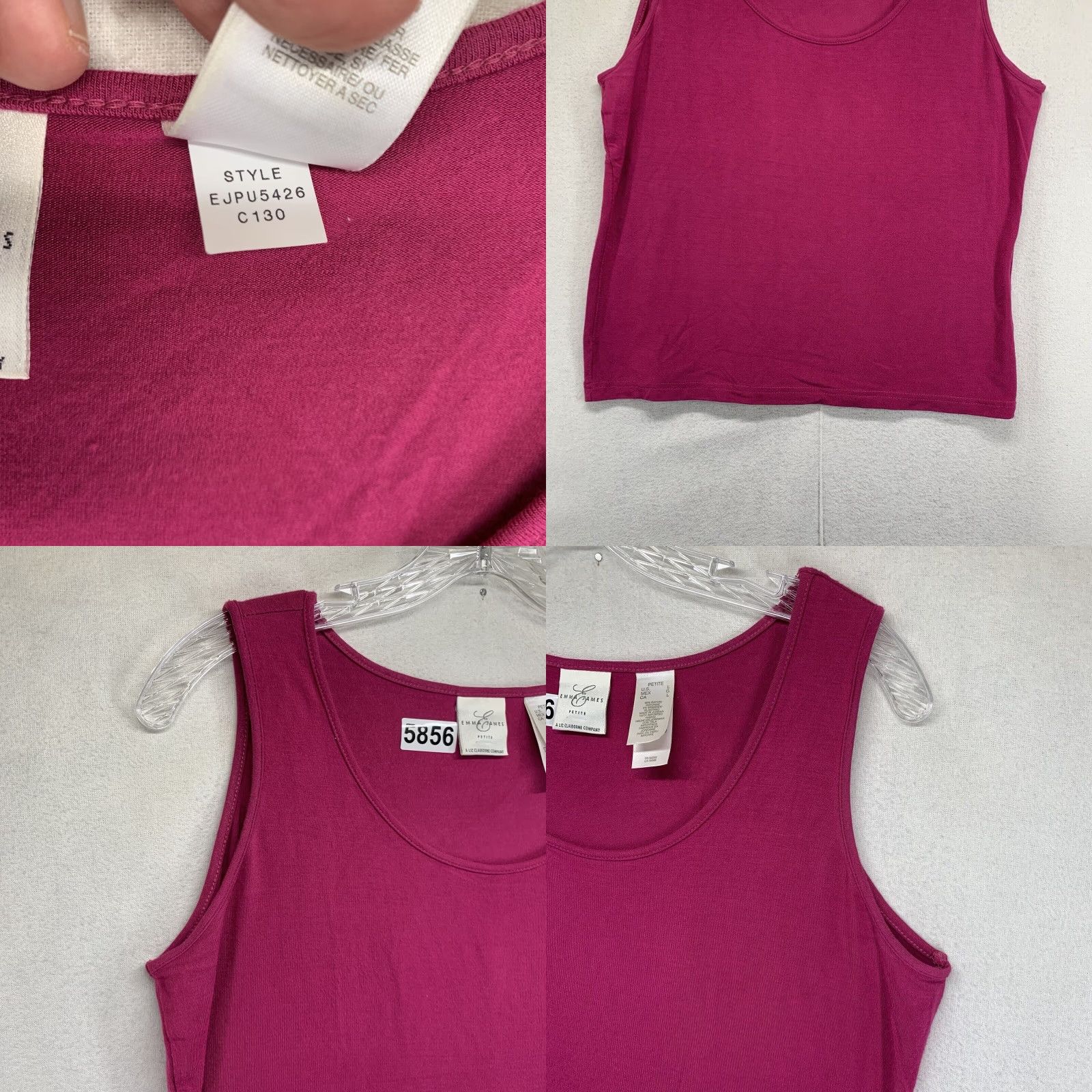 Vintage VINTAGE Emma James Women's Tank Top Large Pink Sleeveless Summer Beach Casual Lightweight Rayon Spandex Size L / US 10 / IT 46 - 8 Thumbnail