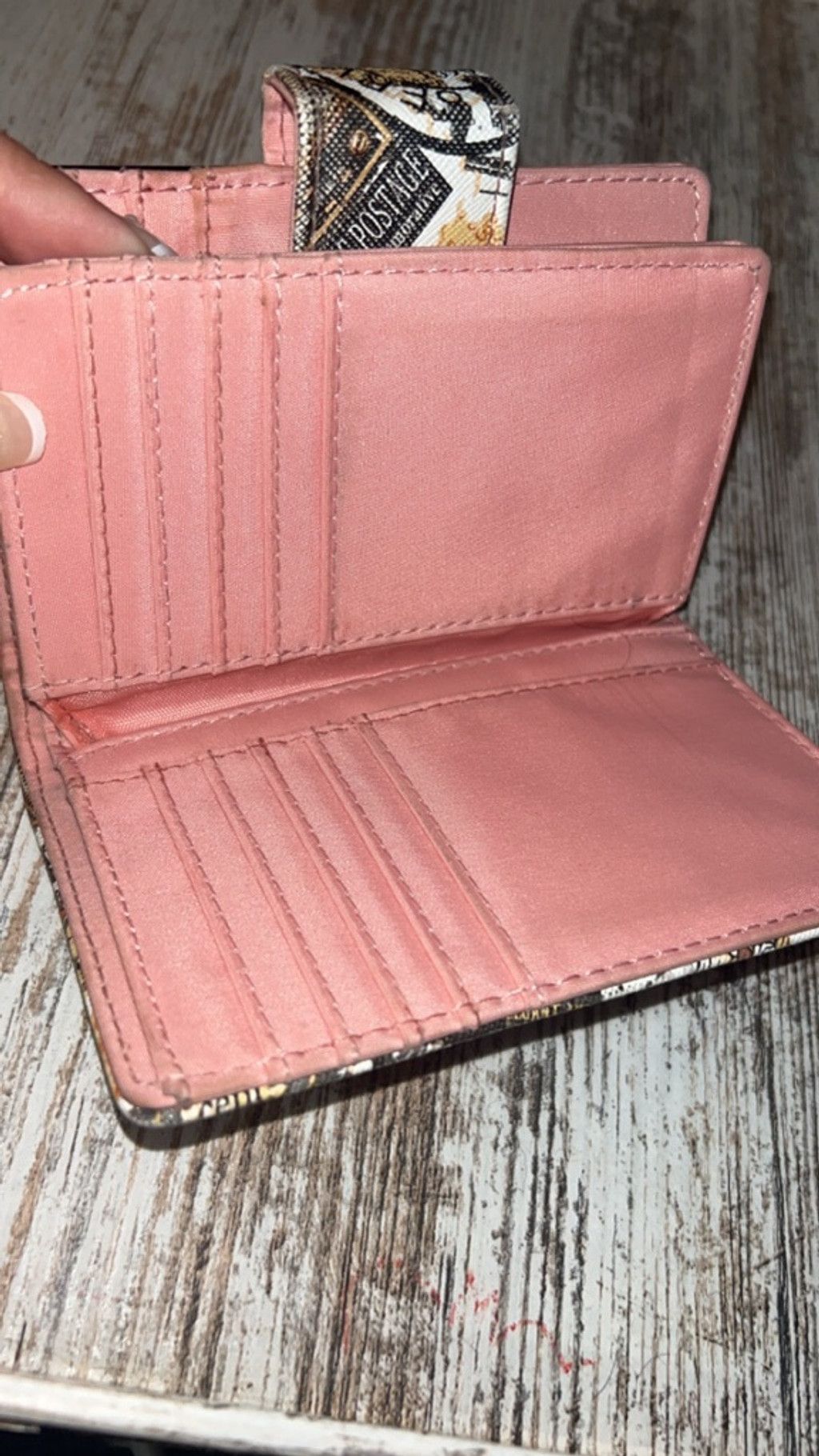 Other Women's Safe Keeper Wallet Beige Pink Postage Stamp Print Size ONE SIZE - 6 Thumbnail