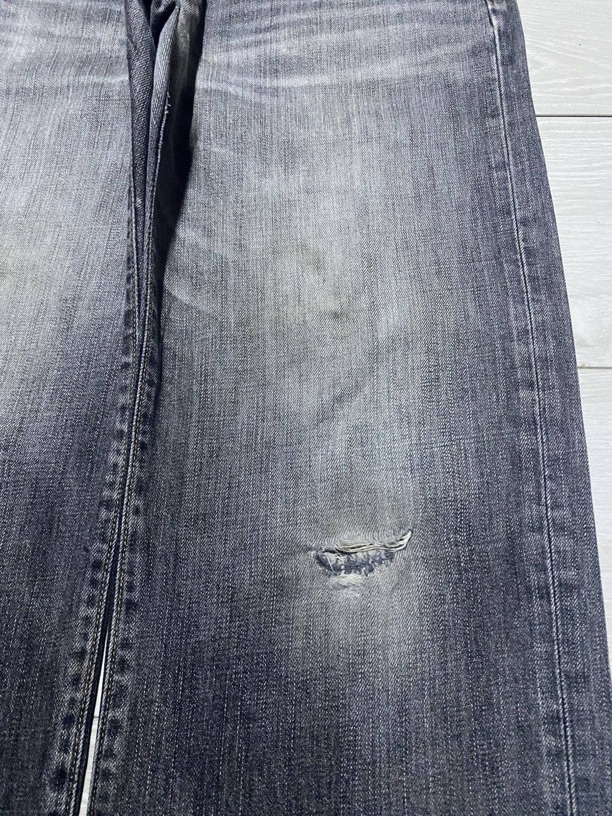 Undercover × Uniqlo Vintage Uniqlo S-003 Faded Grey Denim Distressed Baggy Jeans Size US 35 - 8 Thumbnail