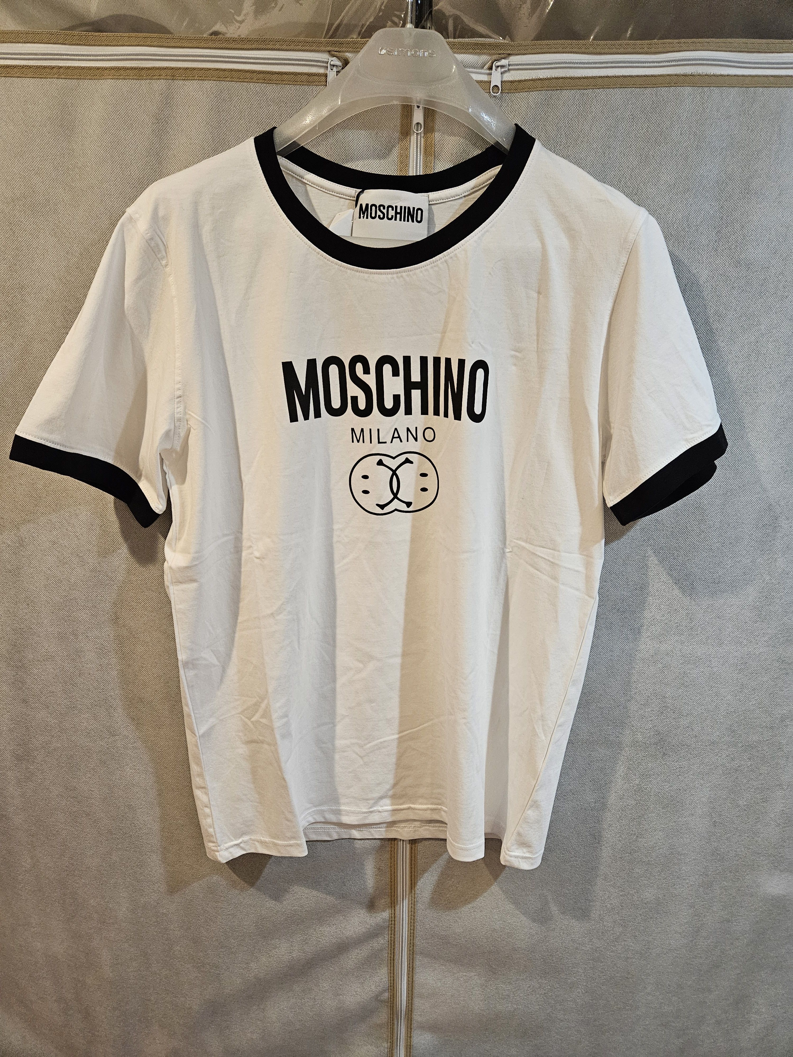 Moschino White Double Smiley T-Shirt Size US M / EU 48-50 / 2 - 4 Thumbnail