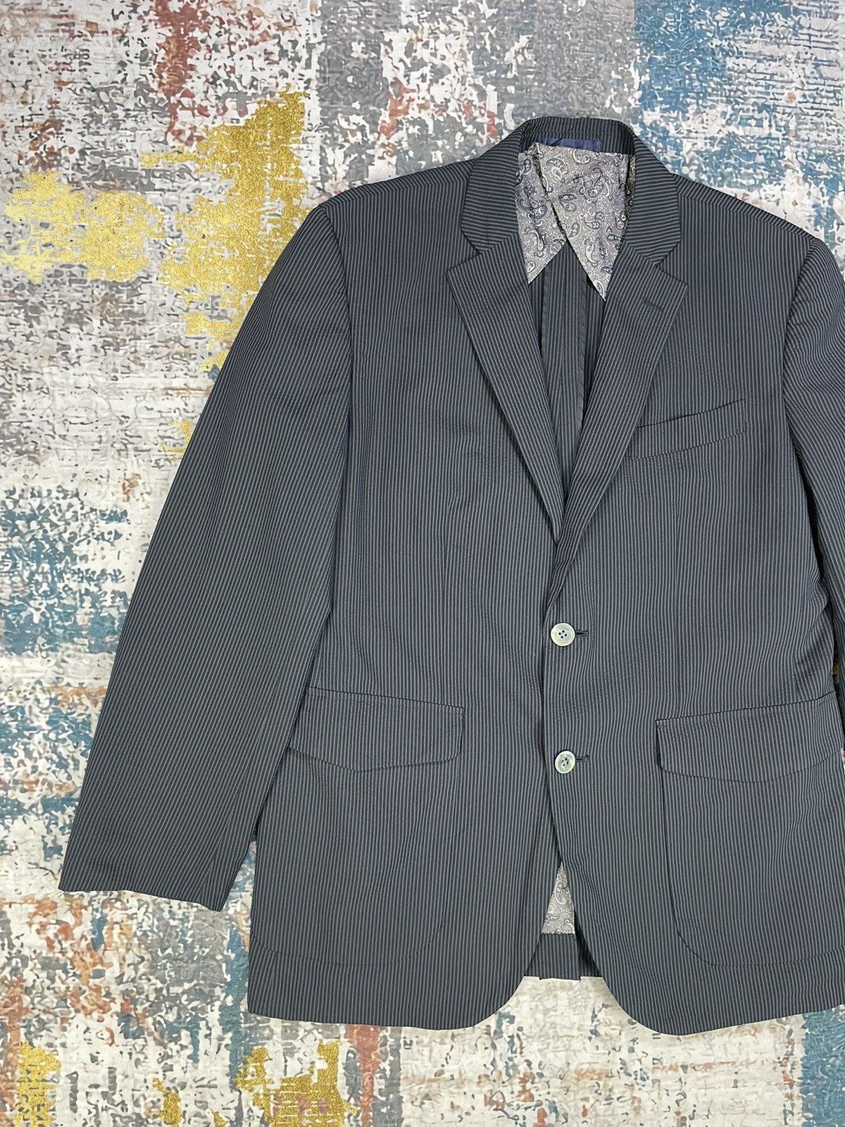 Kansai Yamamoto Kansai Yamamoto Homme Notch Lapel Paisley Lined Blazer Size US M / EU 48-50 / 2 - 2 Thumbnail