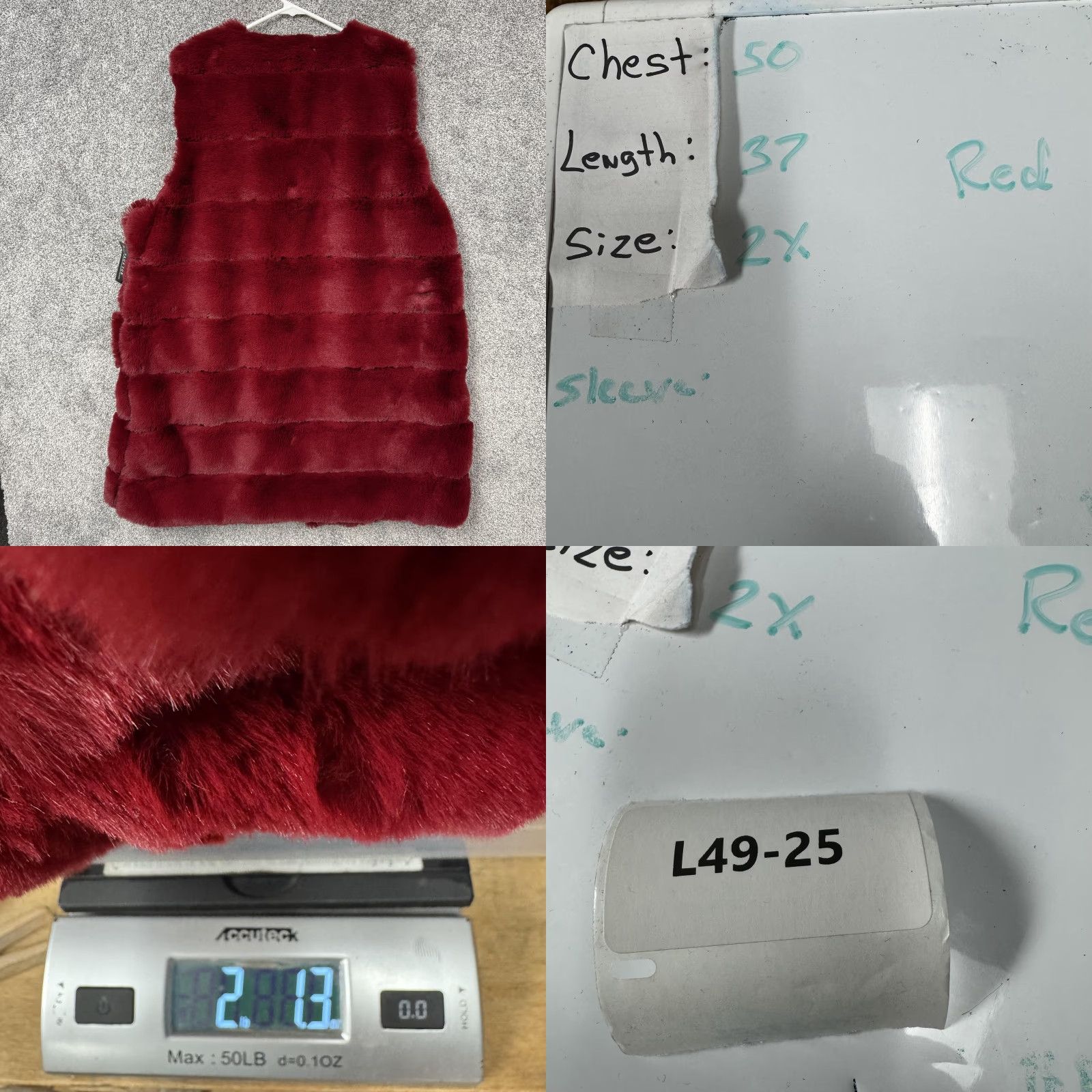 Vintage Cavalini Vest Womens 2X Red Faux Fur Quilted Lined Hook Eye Pockets Cozy Warm Size XXL / US 16-18 / IT 52-54 - 10 Thumbnail