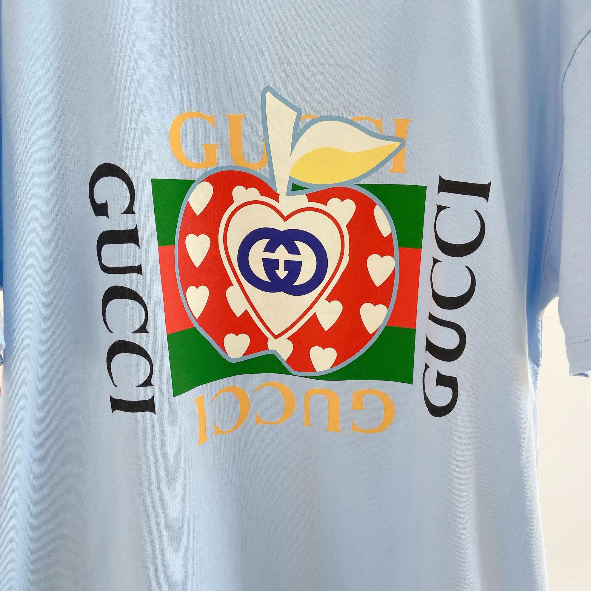 Gucci Gucci Light Blue Printed Tee S with Tags Size US S / EU 44-46 / 1 - 6 Thumbnail