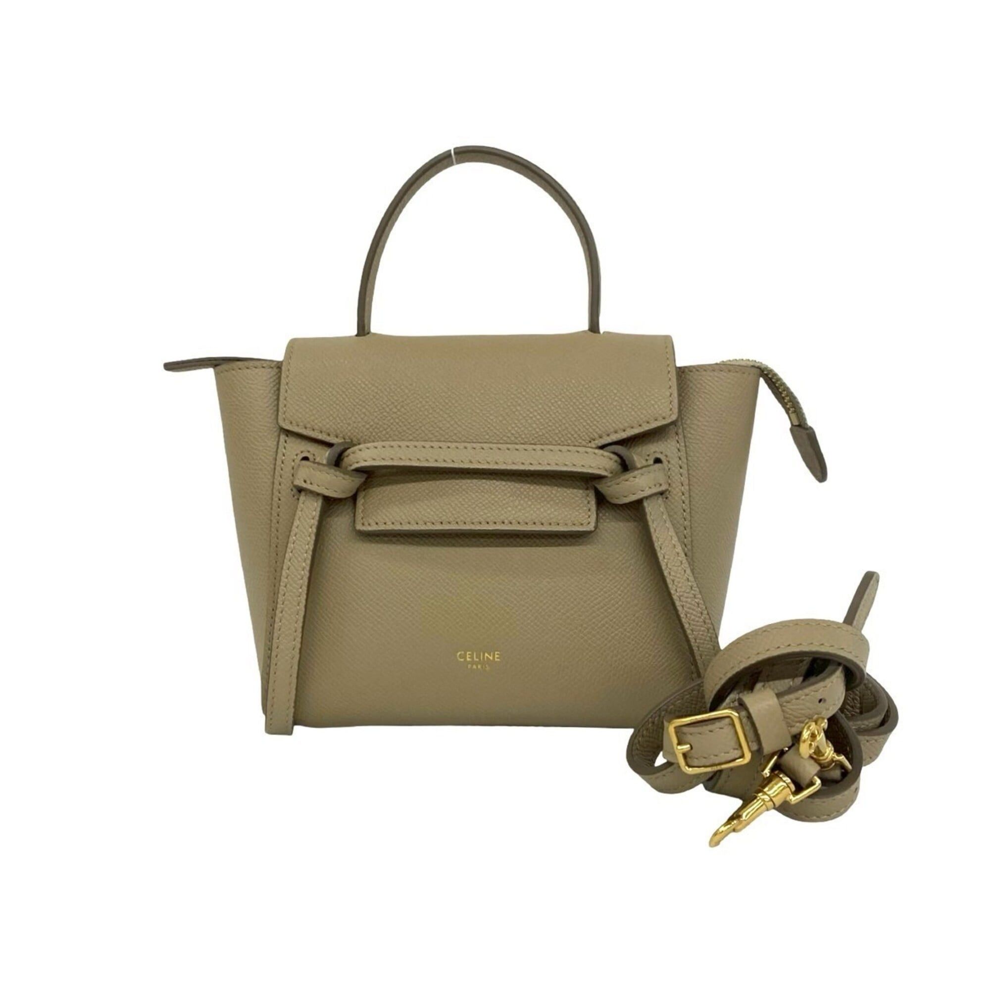 Celine CELINE Belt Bag, Pico Leather, Genuine 2-way Mini Handbag/Shoulder Bag/Pouch, Beige, 45363 Size ONE SIZE - 1 Thumbnail