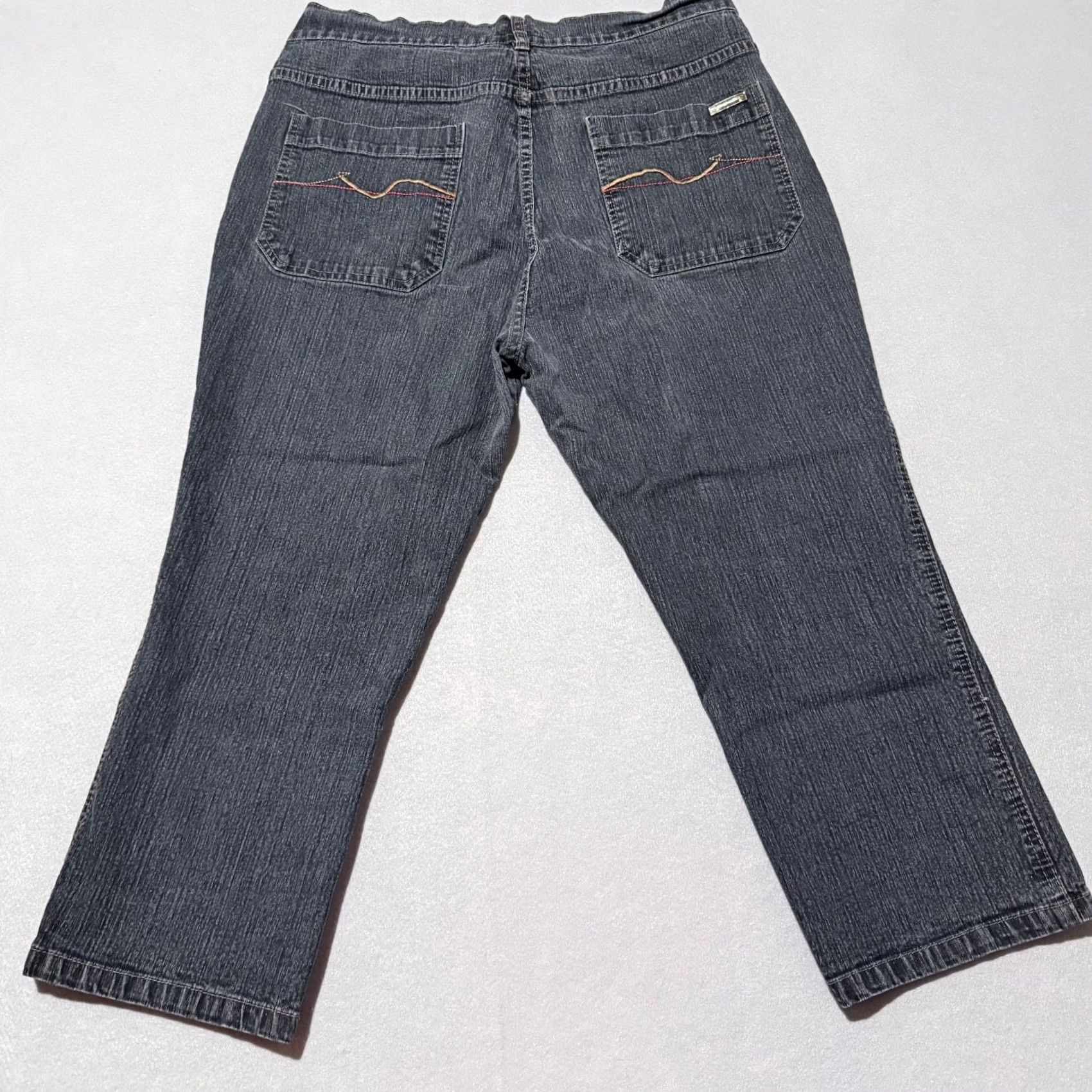 Denime Gazoz Jeans Capri Women's Dark Gray Denim Zip-Pockets High-Rise Slim Fit - 18 Size 40" / US 18 - 6 Thumbnail