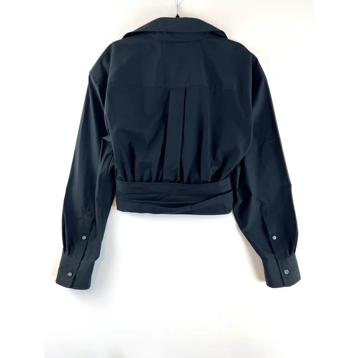 Alexander Wang T by Alexander Wang Ruched Front Wrap Cropped Blouse Size XS / US 0-2 / IT 36-38 - 2 Thumbnail