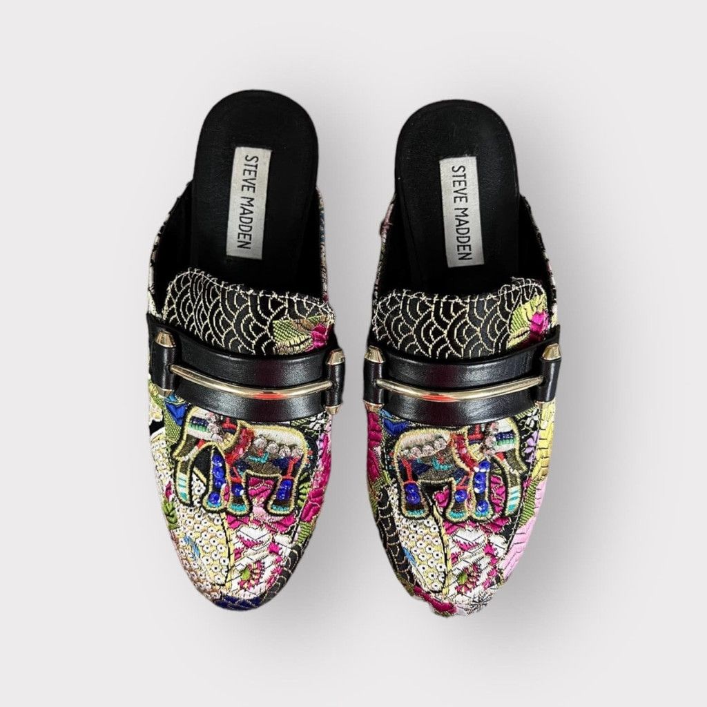 Steve Madden Steve Madden Womens 5.5 Kera Elephant Mules Embellished Flat Size US 5.5 / IT 35.5 - 2 Thumbnail