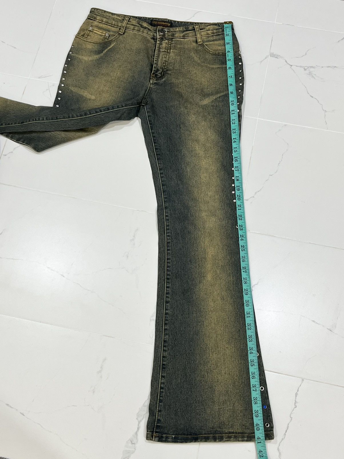 Japanese Brand Japan Hot Ballooning Mud Wash Studded Flared Jeans Size US 30 / EU 46 - 19 Thumbnail
