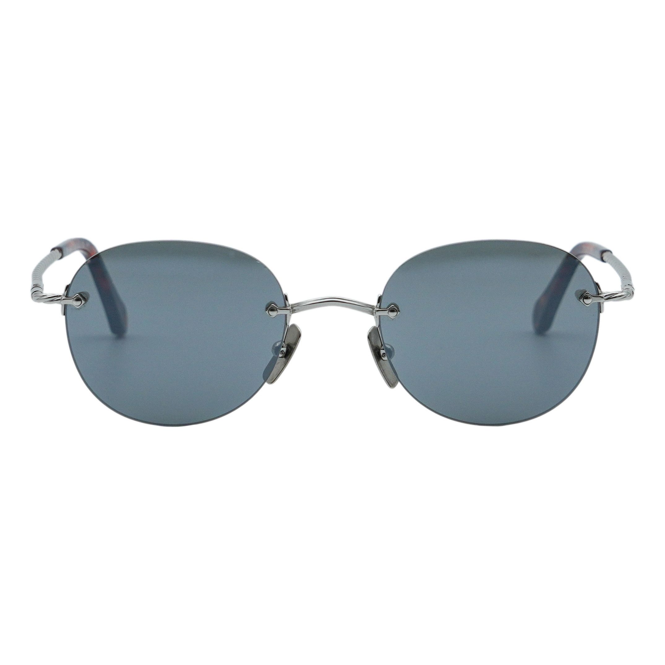 Brioni Vintage Brioni BR0026 Silver Twisted Rimless Logo Sunglasses Size ONE SIZE - 2 Thumbnail