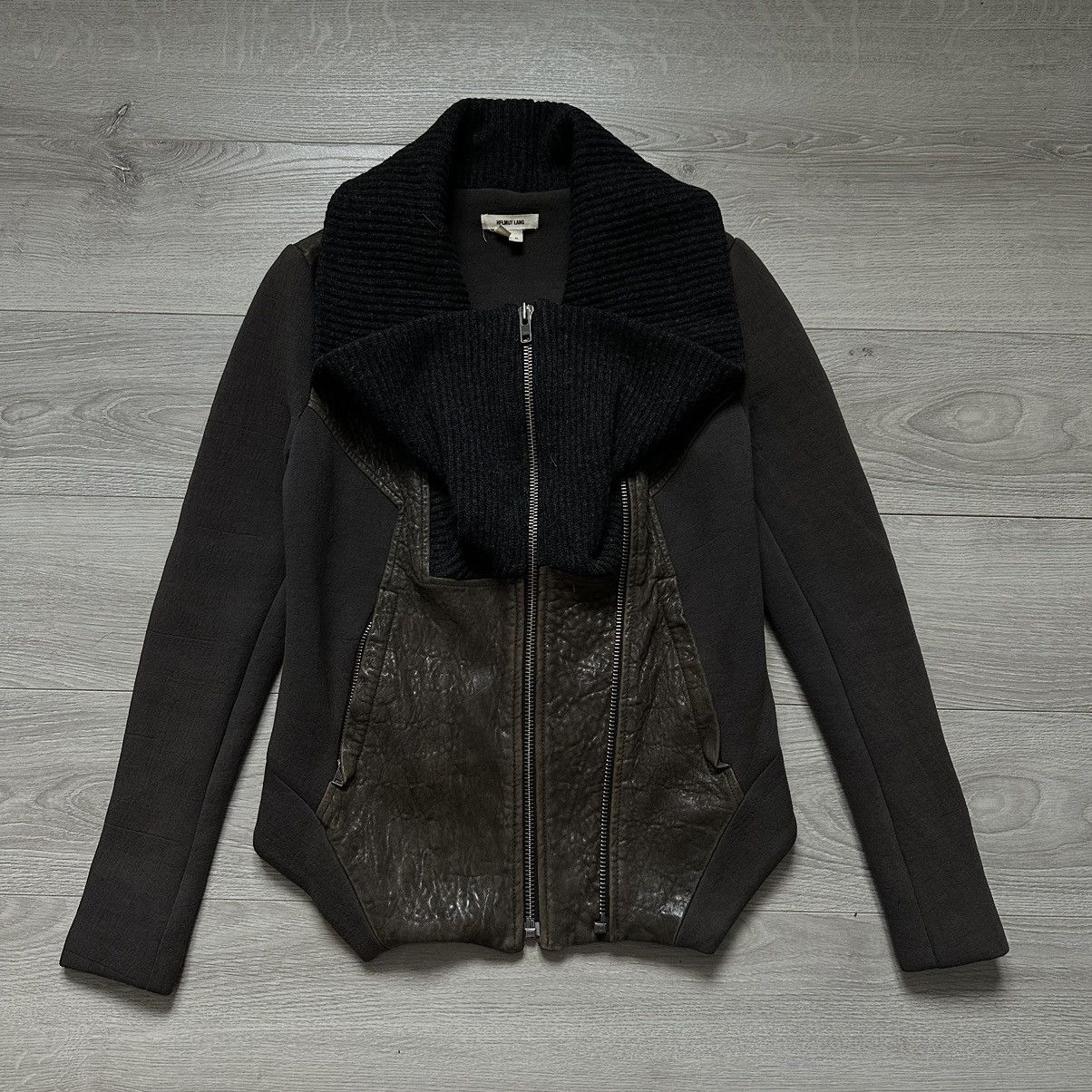 Helmut Lang Helmut Lang Leather and Wool Jacket Rare Women’s Size:S Size S / US 4 / IT 40 - 6 Thumbnail