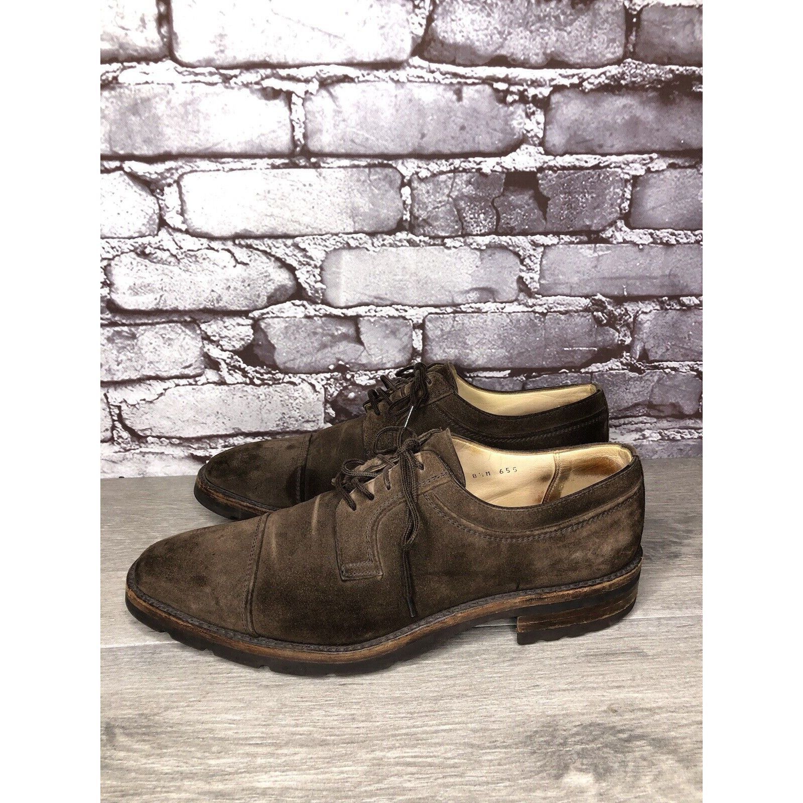 Gravati Gravati Vibram Brown Suede Leather Cap Toe Oxfords Shoes Men Size US 8.5 / EU 41-42 - 1 Thumbnail