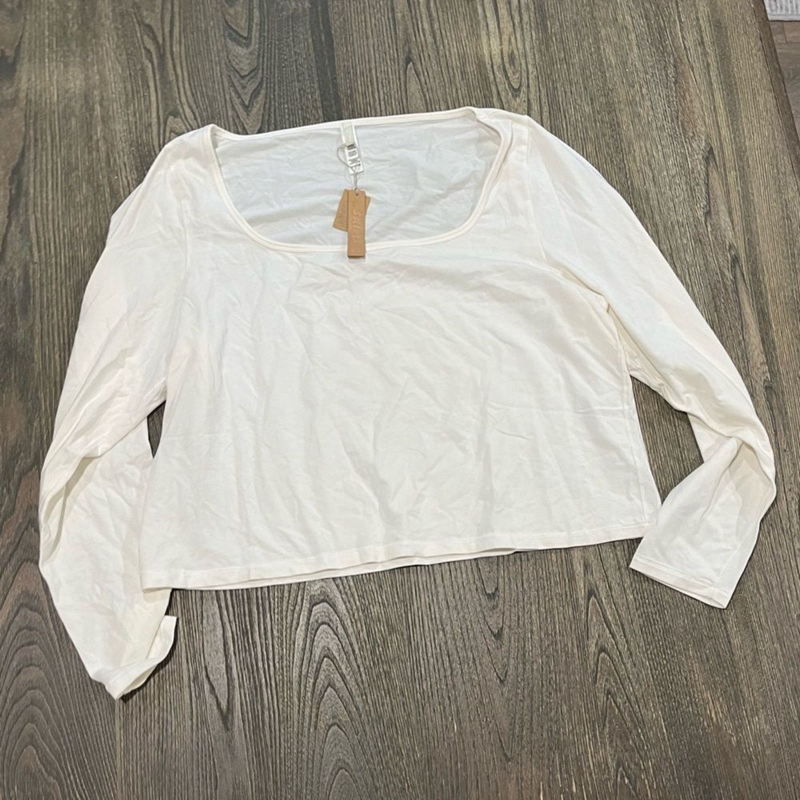 SKIMS NWT Skims Vintage Scoop Long Sleeve T-Shirt Fitted Marble 4X Size 4XL / US 24-26 - 1 Thumbnail