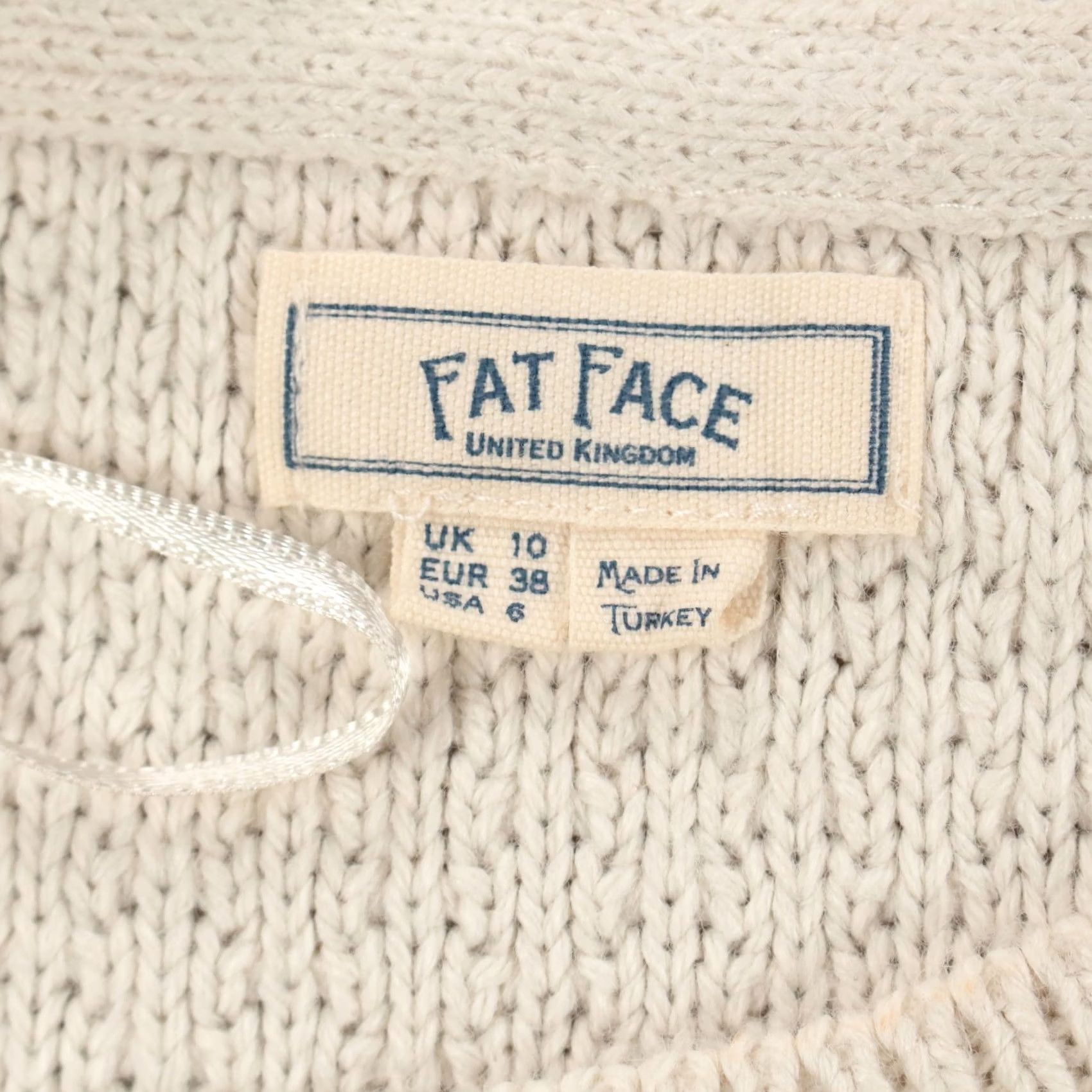 FatFace FAT FACE women's textured knit viscose acrylic blend sweater sz 6 ivory Size M / US 6-8 / IT 42-44 - 4 Thumbnail
