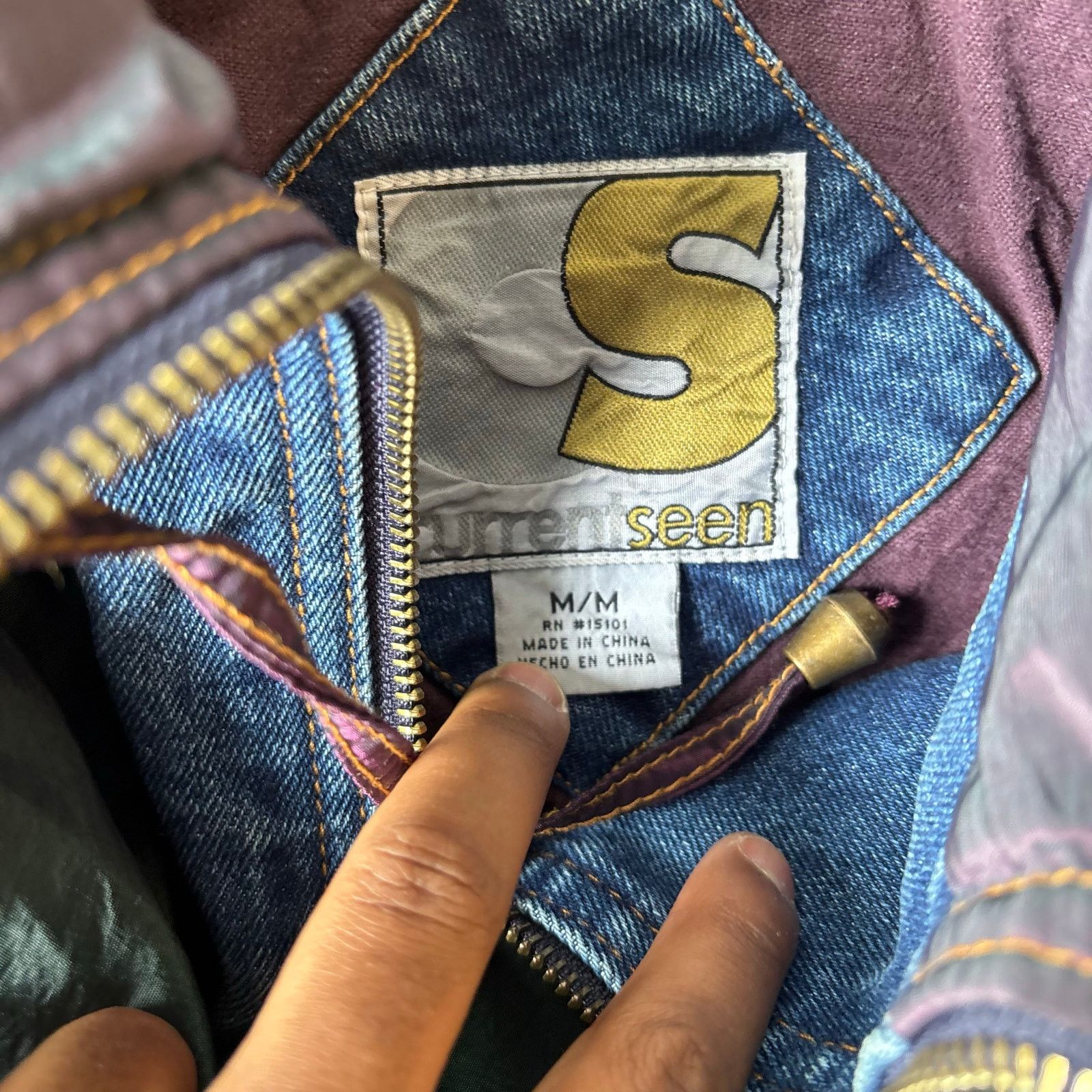 Vintage vintage y2k cropped denim bomber jacket Size US M / EU 48-50 / 2 - 5 Thumbnail