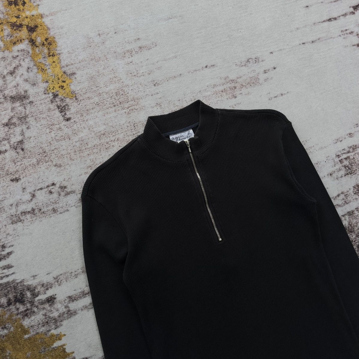 Japanese Brand AGNES B HOMME PARIS ZIP MOCK NECK LONG SLEEVE BLACK Size XS / US 0-2 / IT 36-38 - 3 Thumbnail