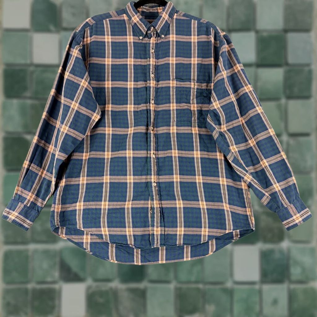 Eddie Bauer VINTAGE Eddie Bauer Button-Down Shirt Mens M Blue Plaid Long Sleeve Cotton Size US M / EU 48-50 / 2 - 1 Thumbnail